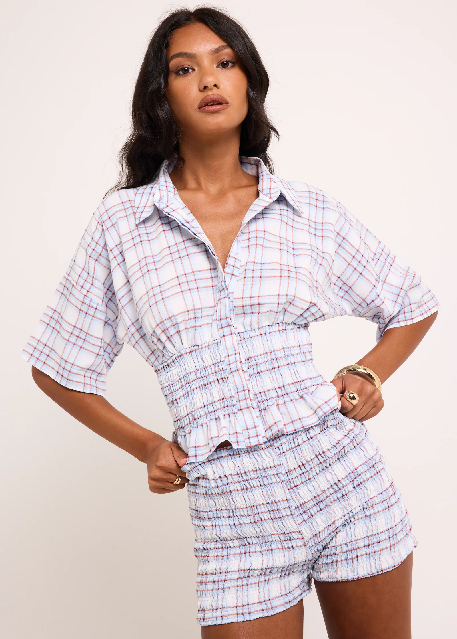 Harley Shirred Check Shirt - Image 2
