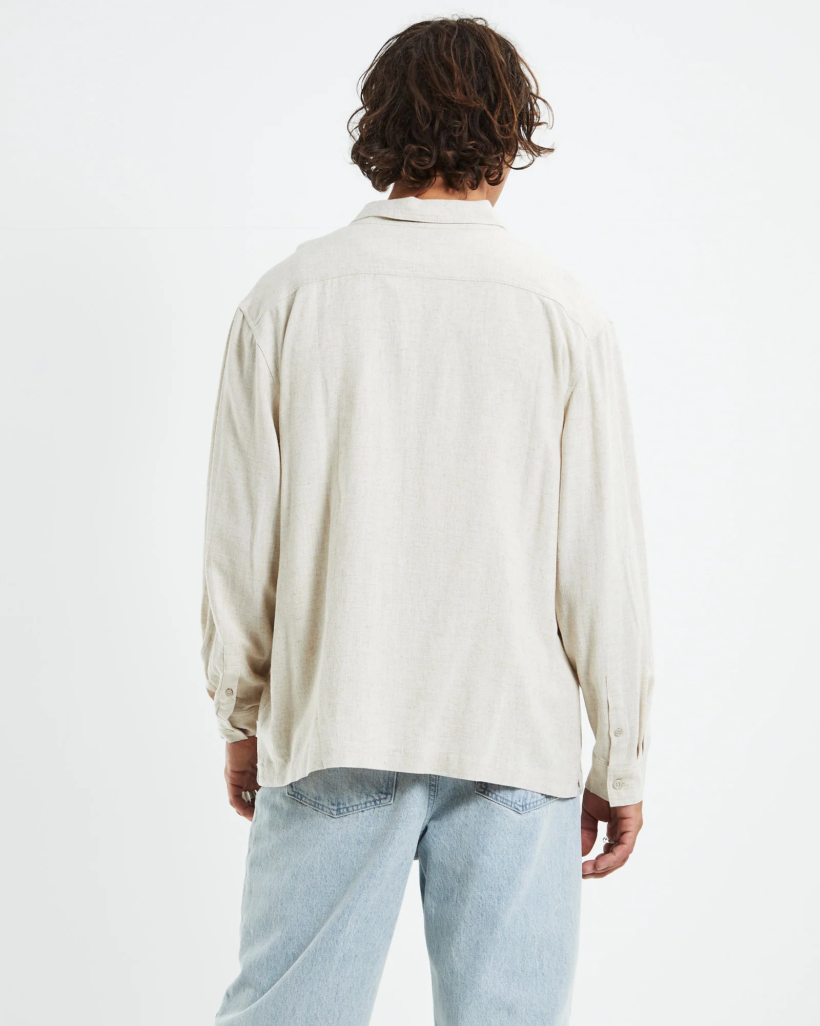 Harrison Linen Long Sleeve Shirt Natural - Image 2