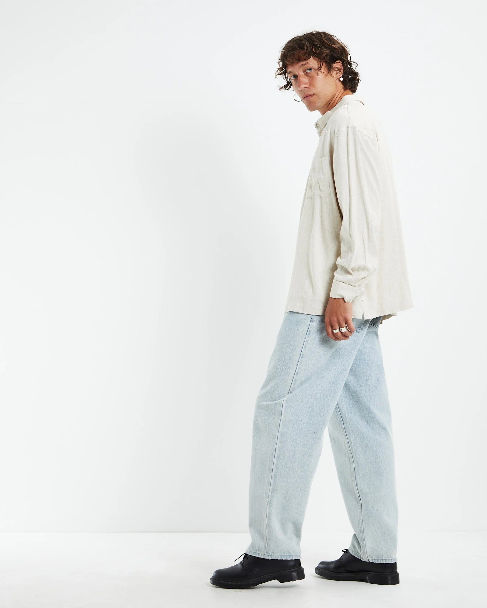 Harrison Linen Long Sleeve Shirt Natural - Image 4