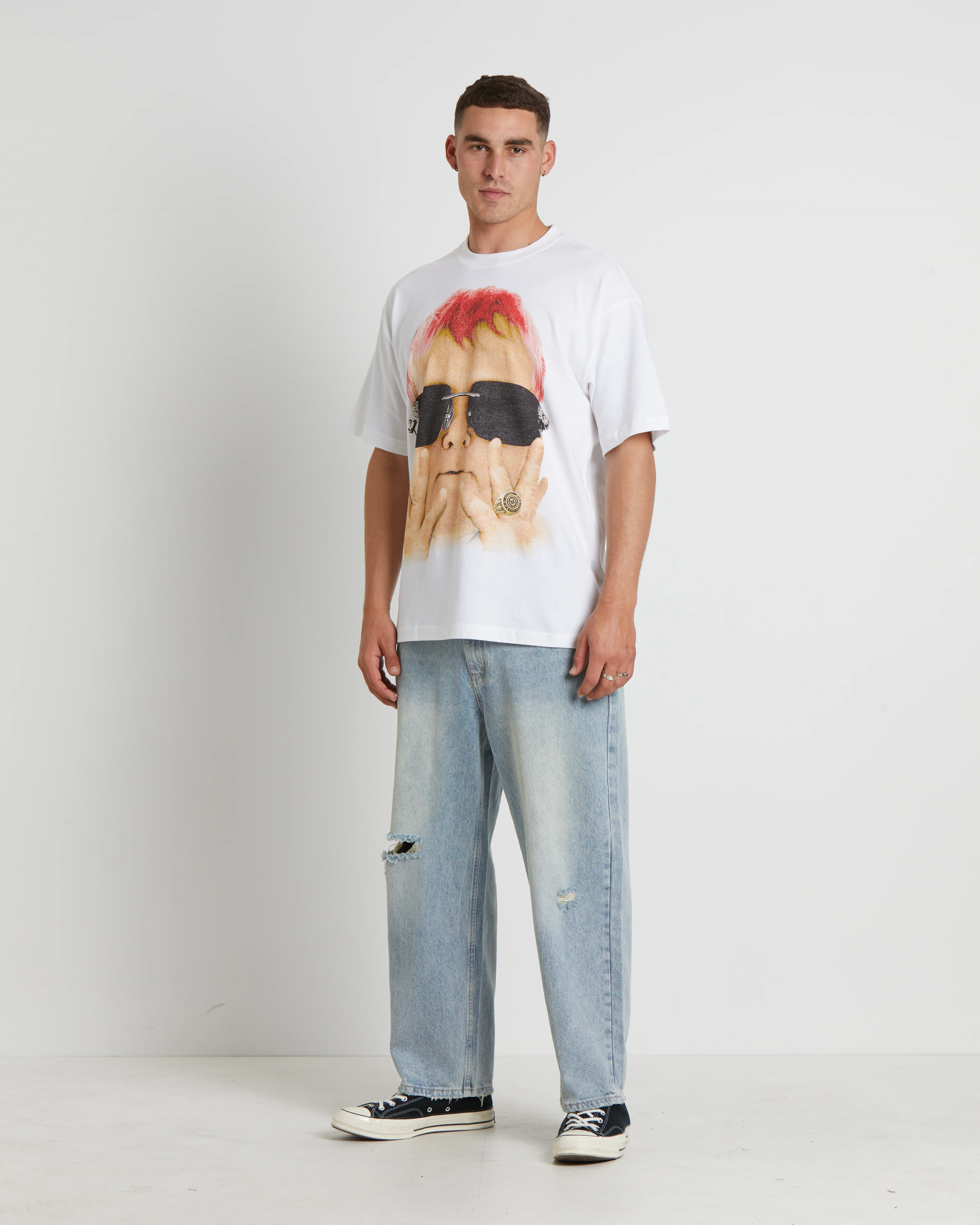 Hasbulla Ring Short Sleeve T-Shirt in White - Image 3