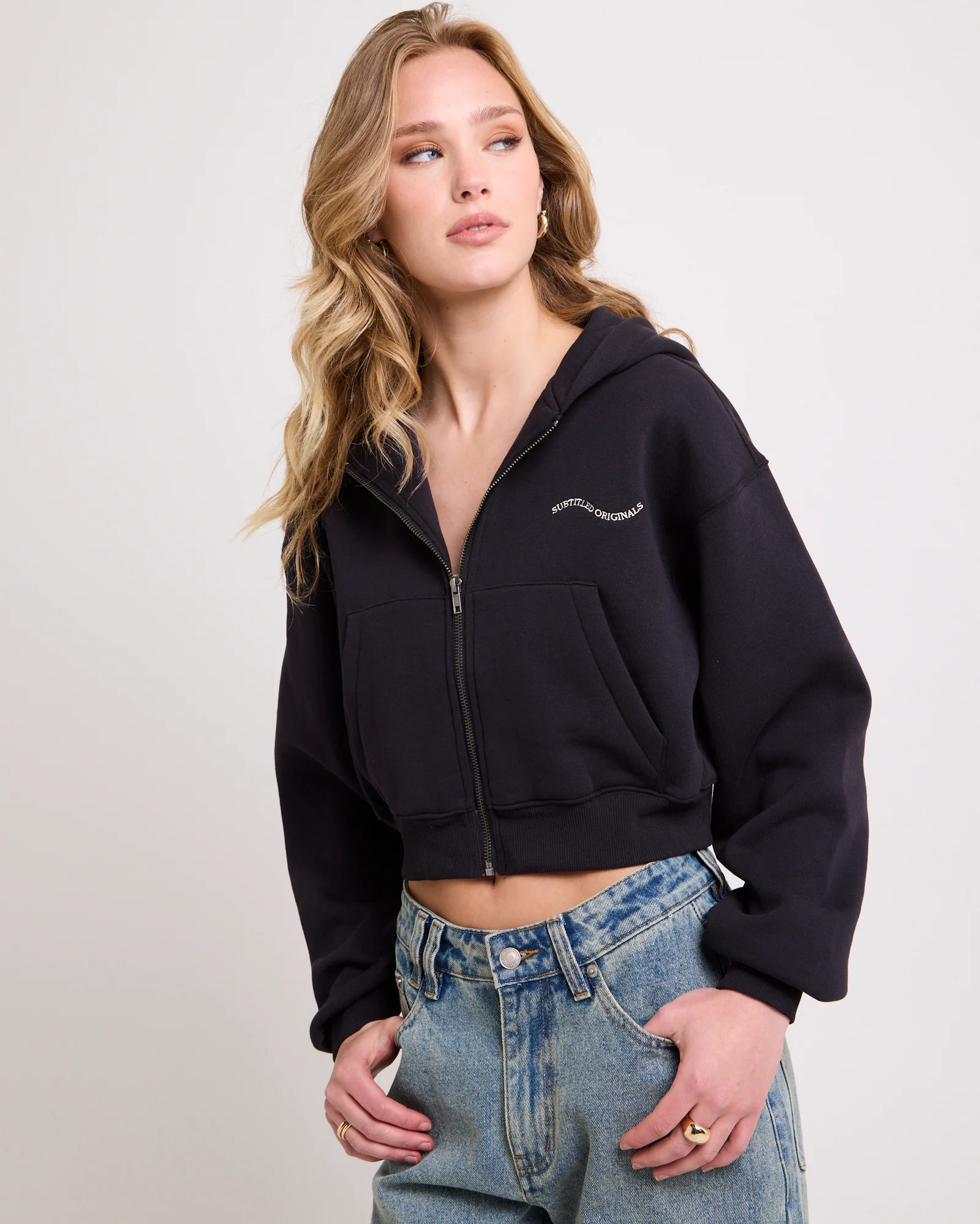 Hawaii Route 94 Cropped Zip Hoodie - Image 4