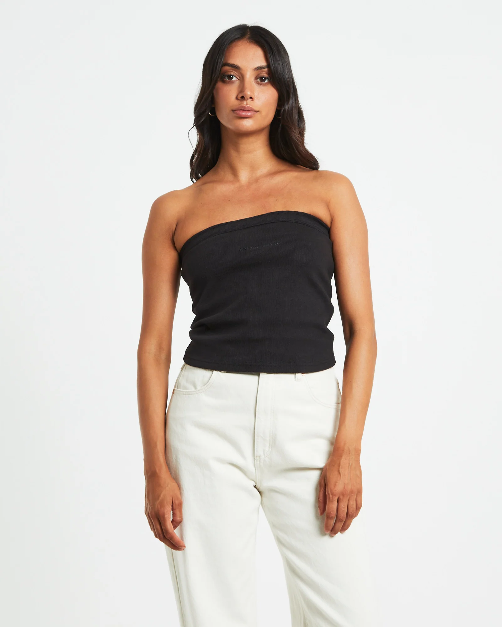 Heather Long Line Bandeau in Black - Image 6
