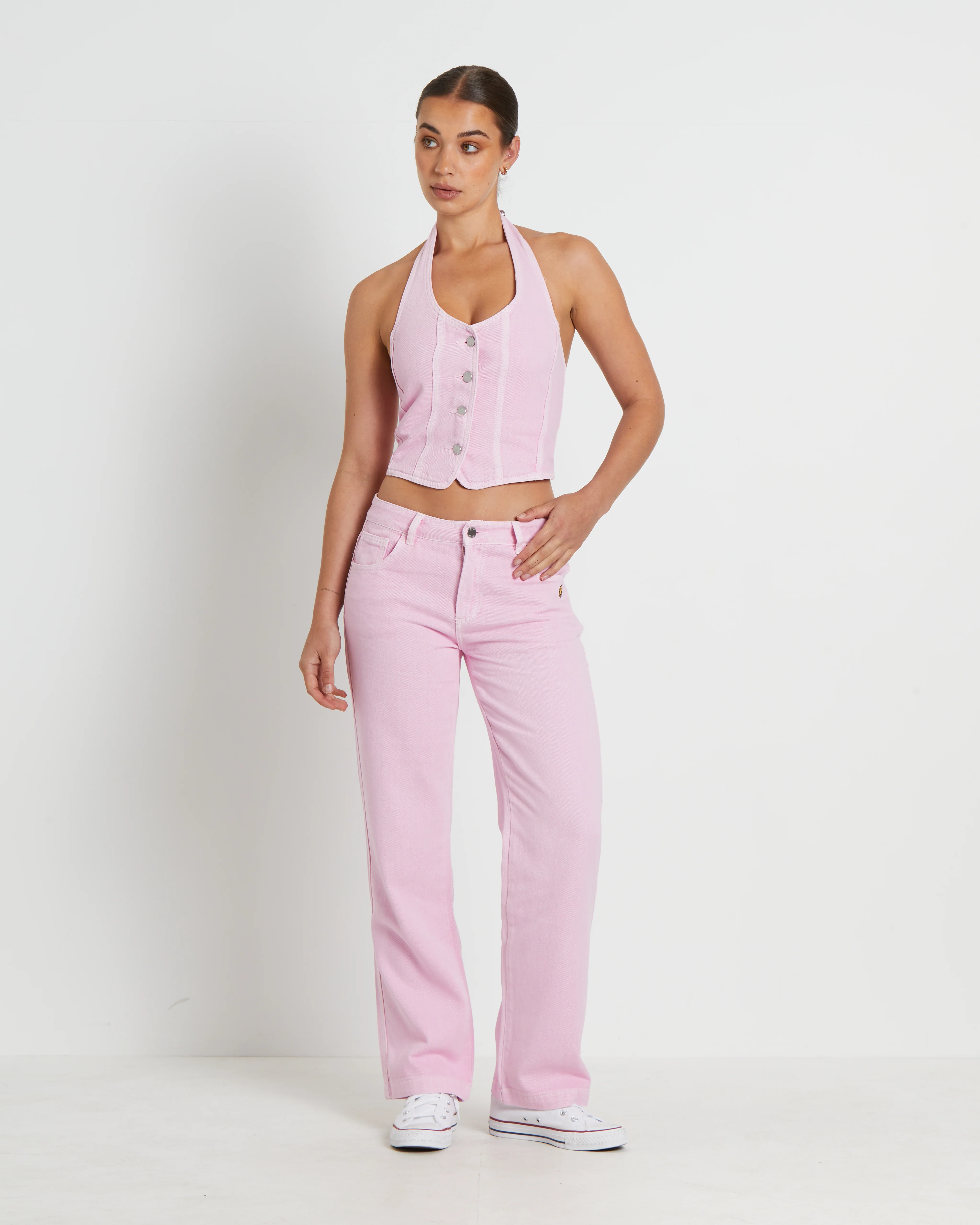 Heavenly People Vest in Baby Pink - Image 3
