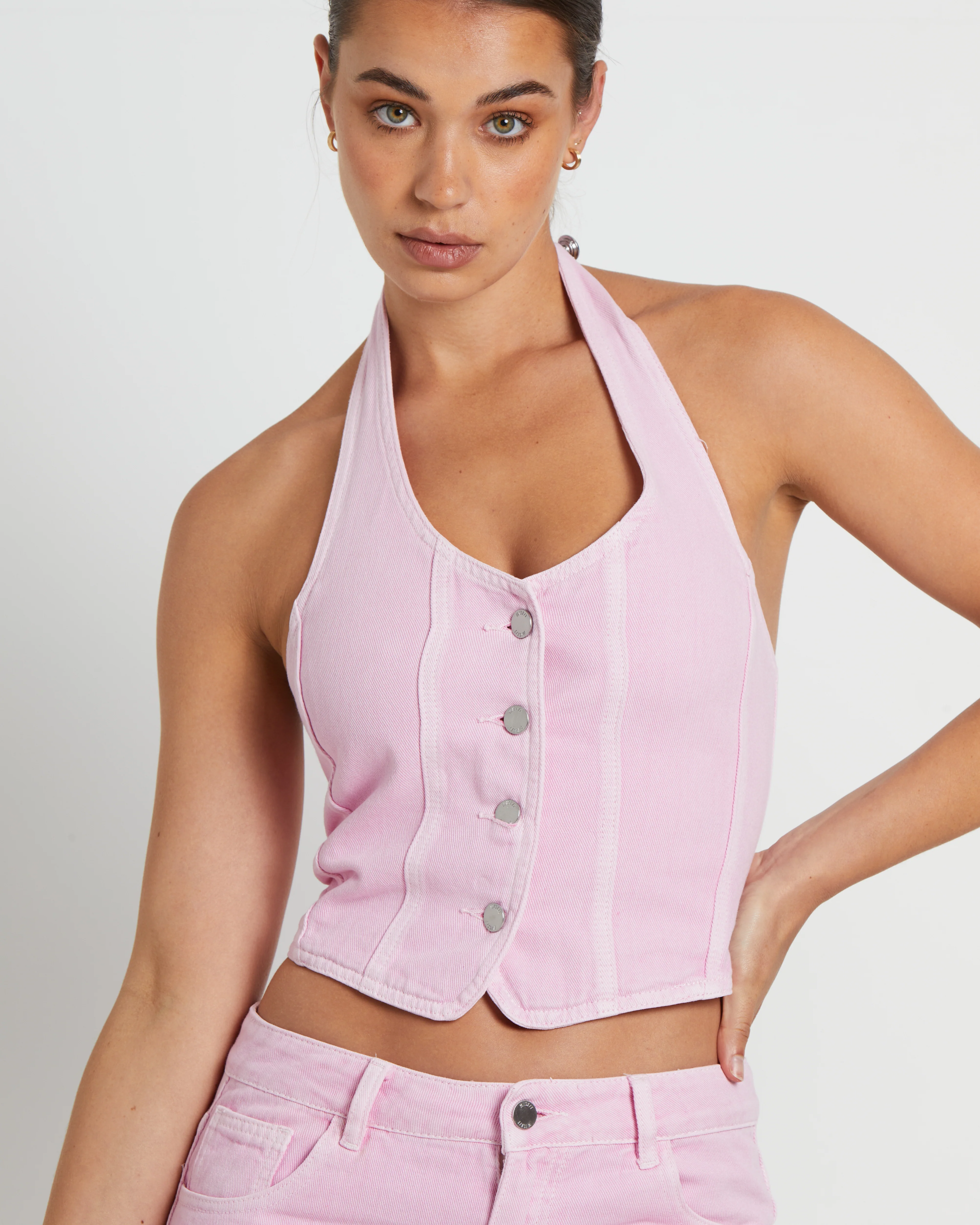 Heavenly People Vest in Baby Pink - Image 6