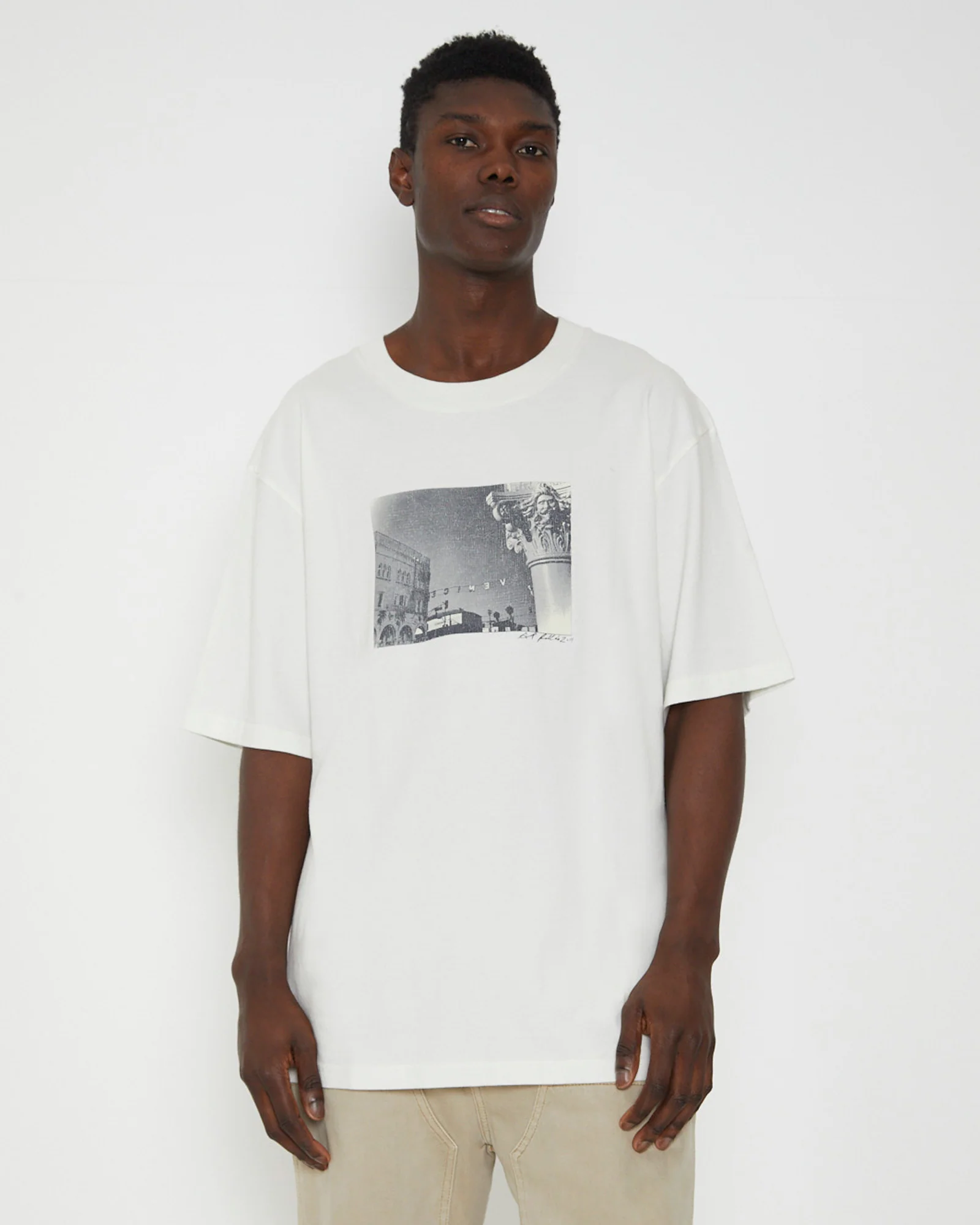 Heavy Venice Short Sleeve T-Shirt in Vintage White
