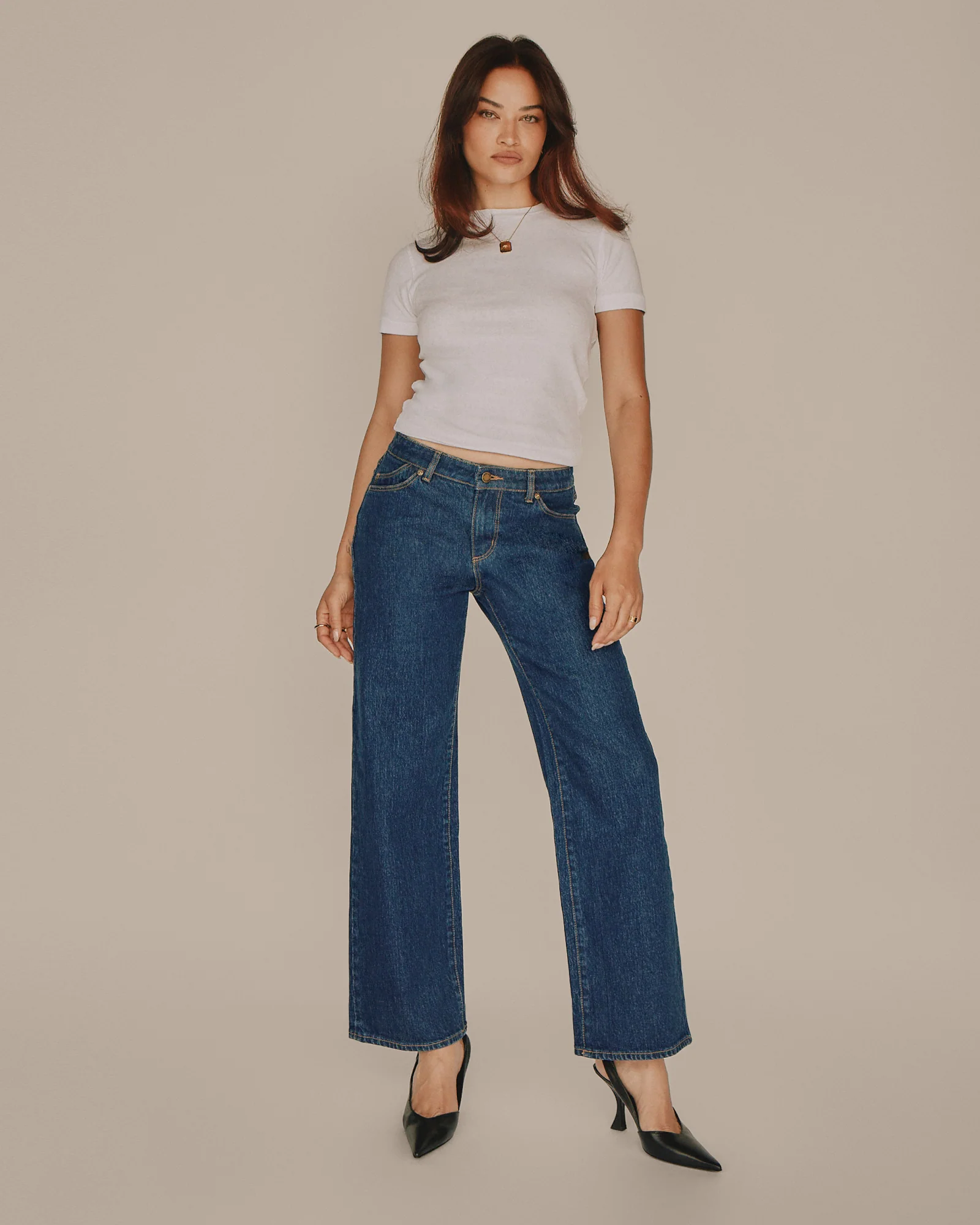 Heidi Low Denim Jeans Dark Stone