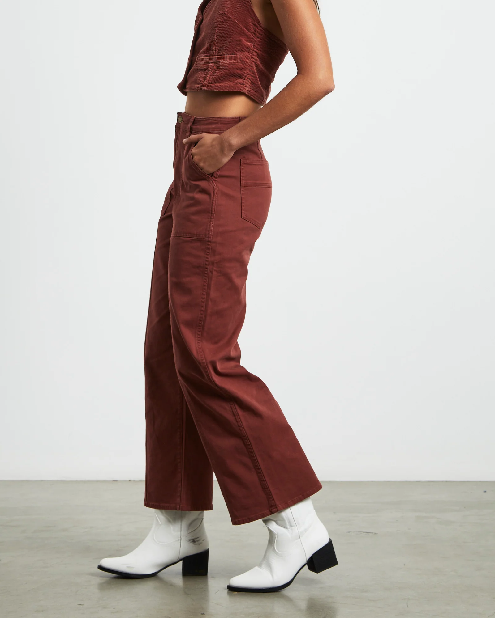 Heidi Trade Pants in Brick Rust - Image 4