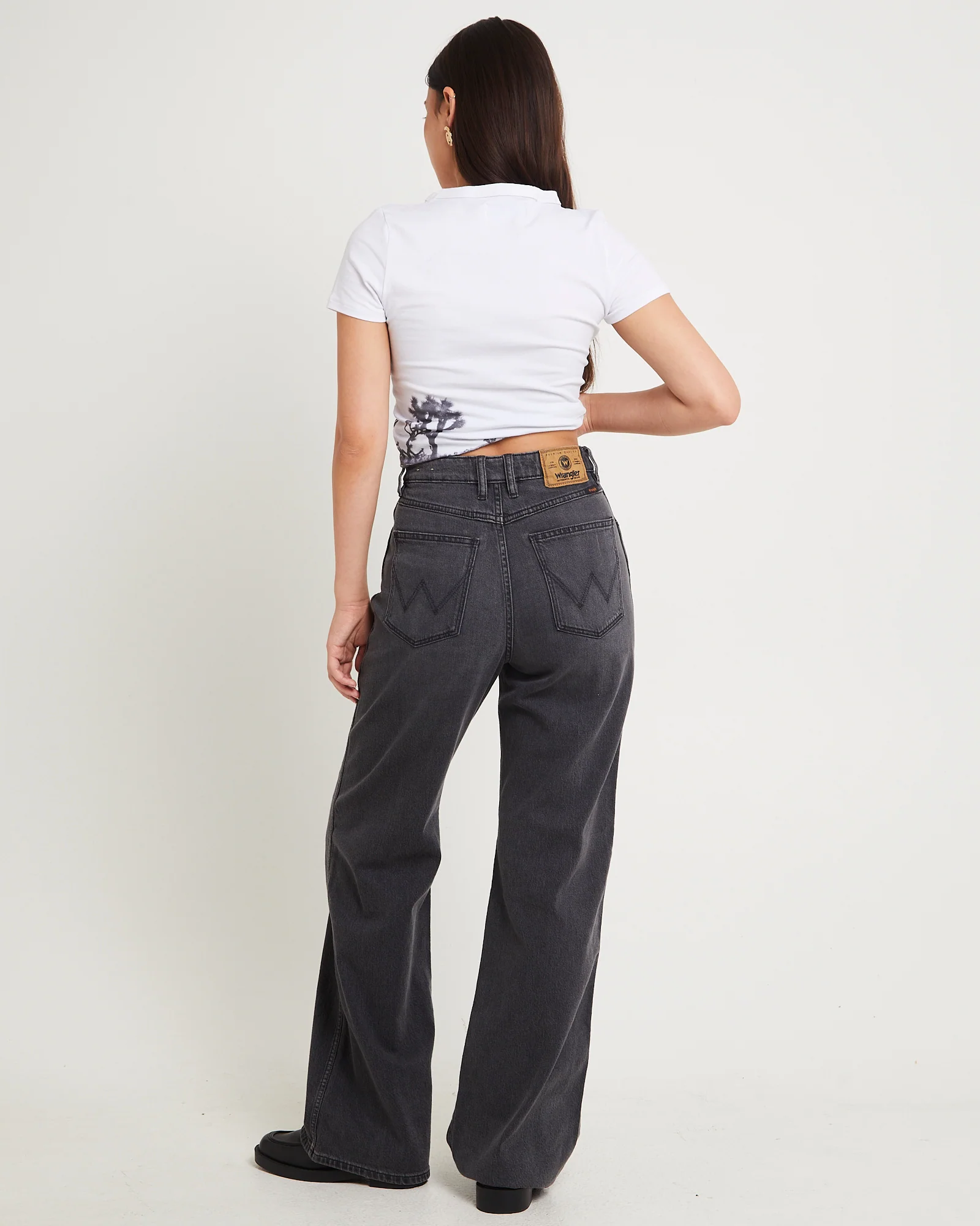 Hi Bells Flared Denim Jeans Highway Black - Image 3