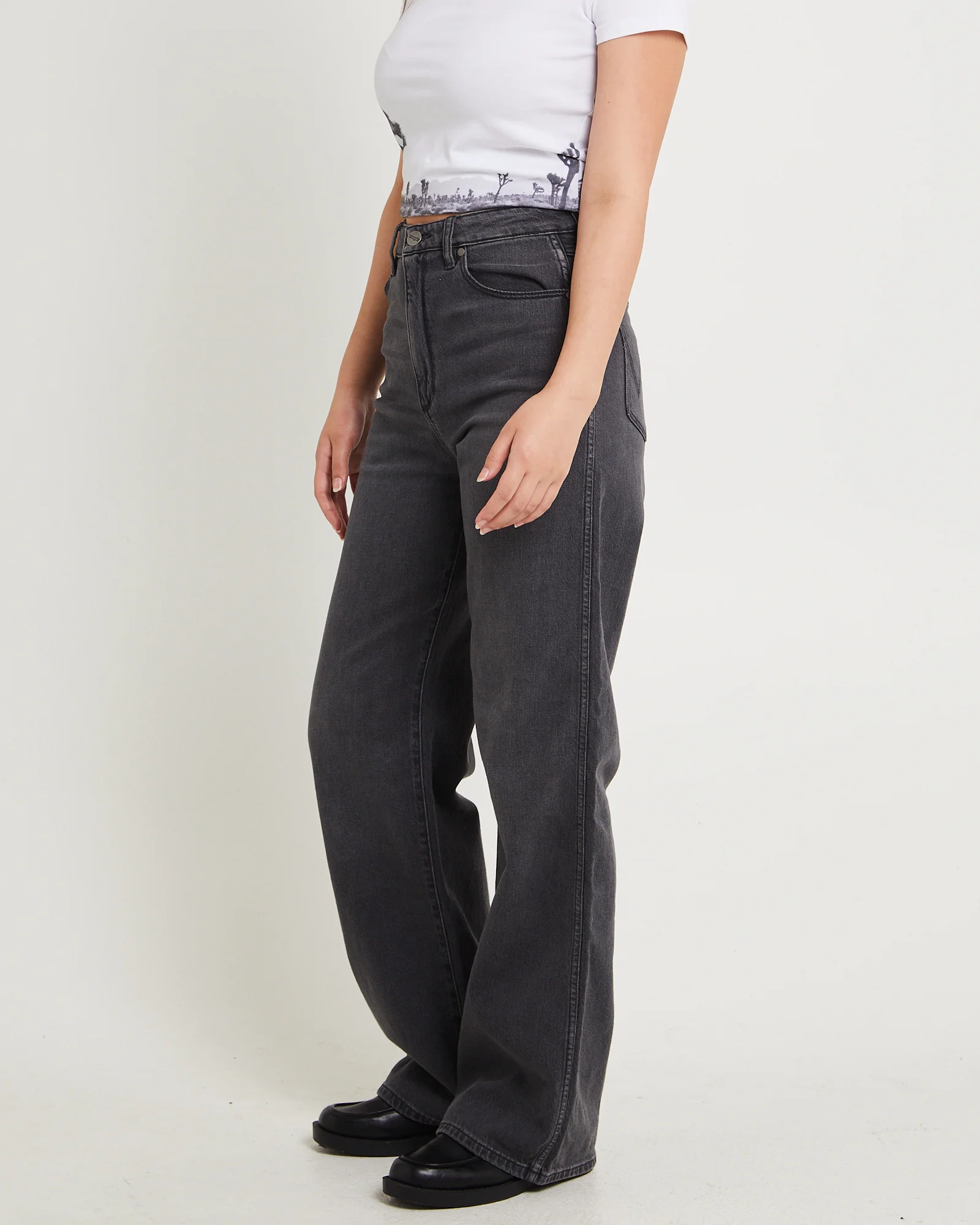 Hi Bells Flared Denim Jeans Highway Black - Image 4