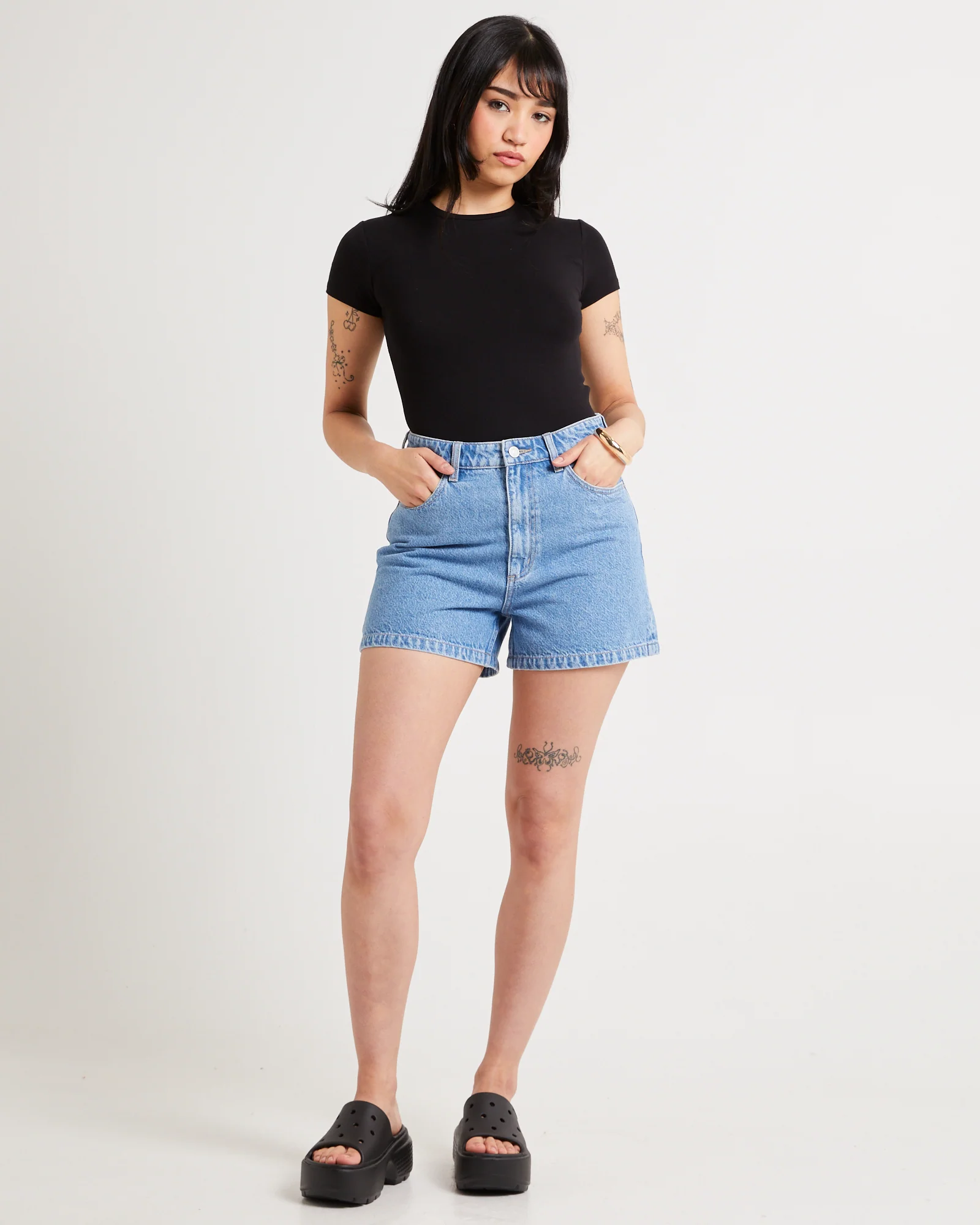 High Relaxed Denim Shorts - Image 3