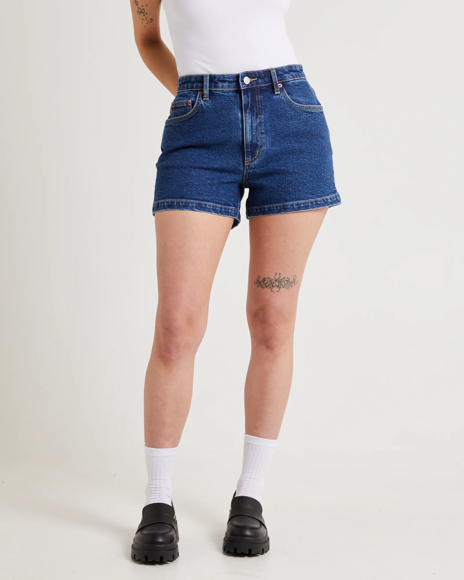 High Relaxed Denim Shorts