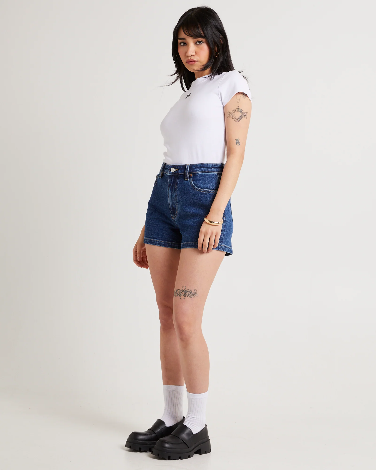 High Relaxed Denim Shorts - Image 4