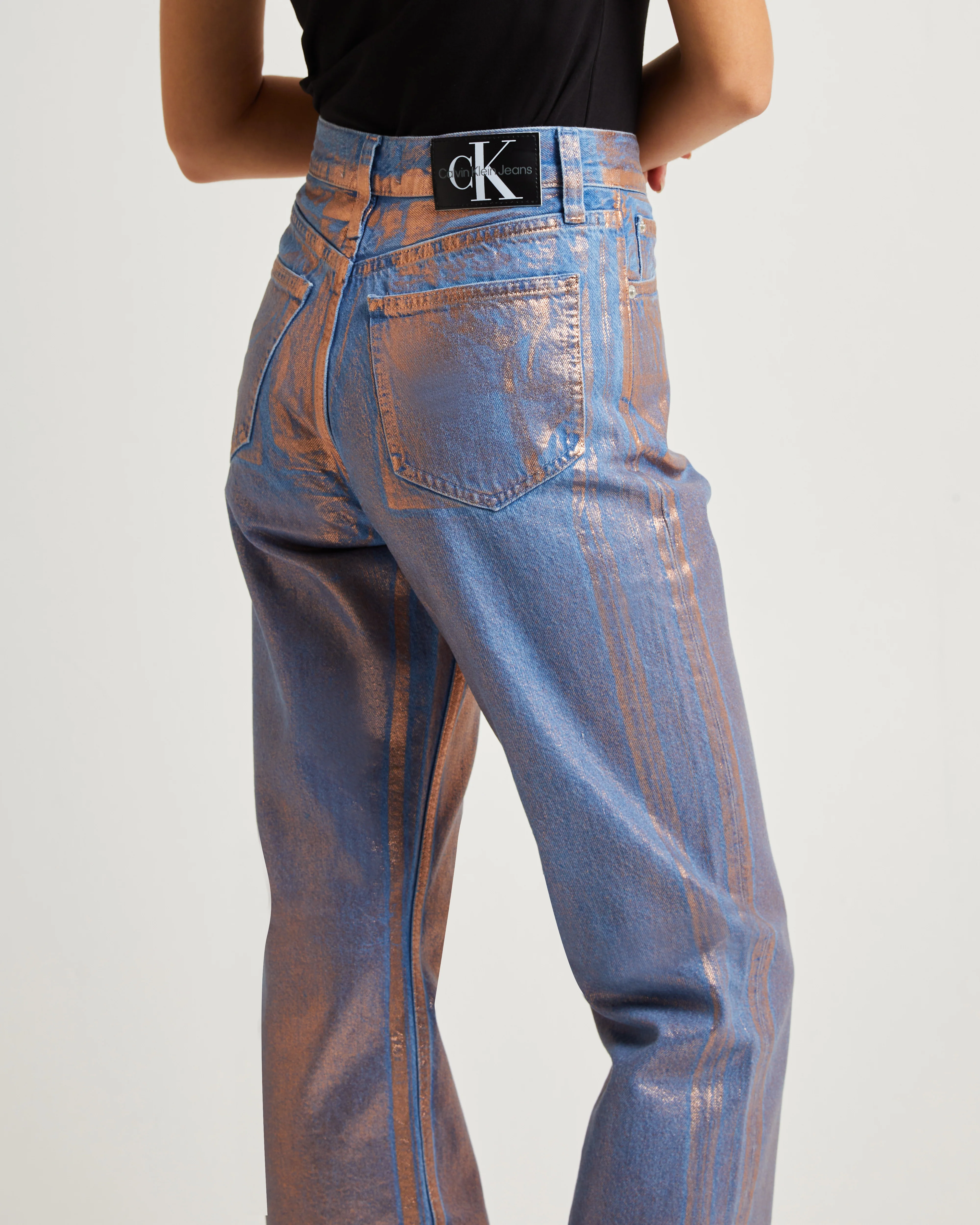 High Rise Straight Jeans Denim Medium - Image 5