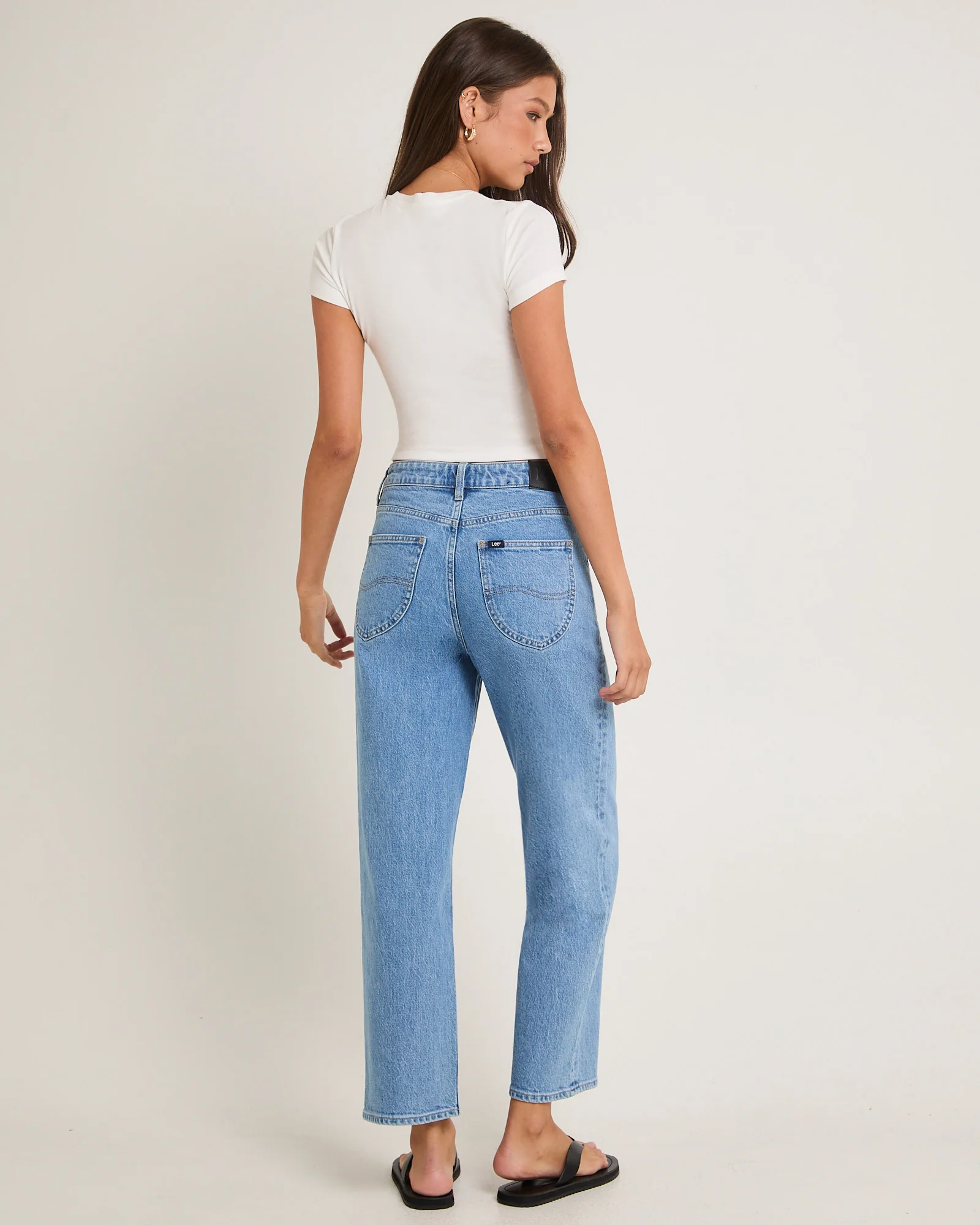 High Straight Crop Denim Jeans Blue Monday - Image 2