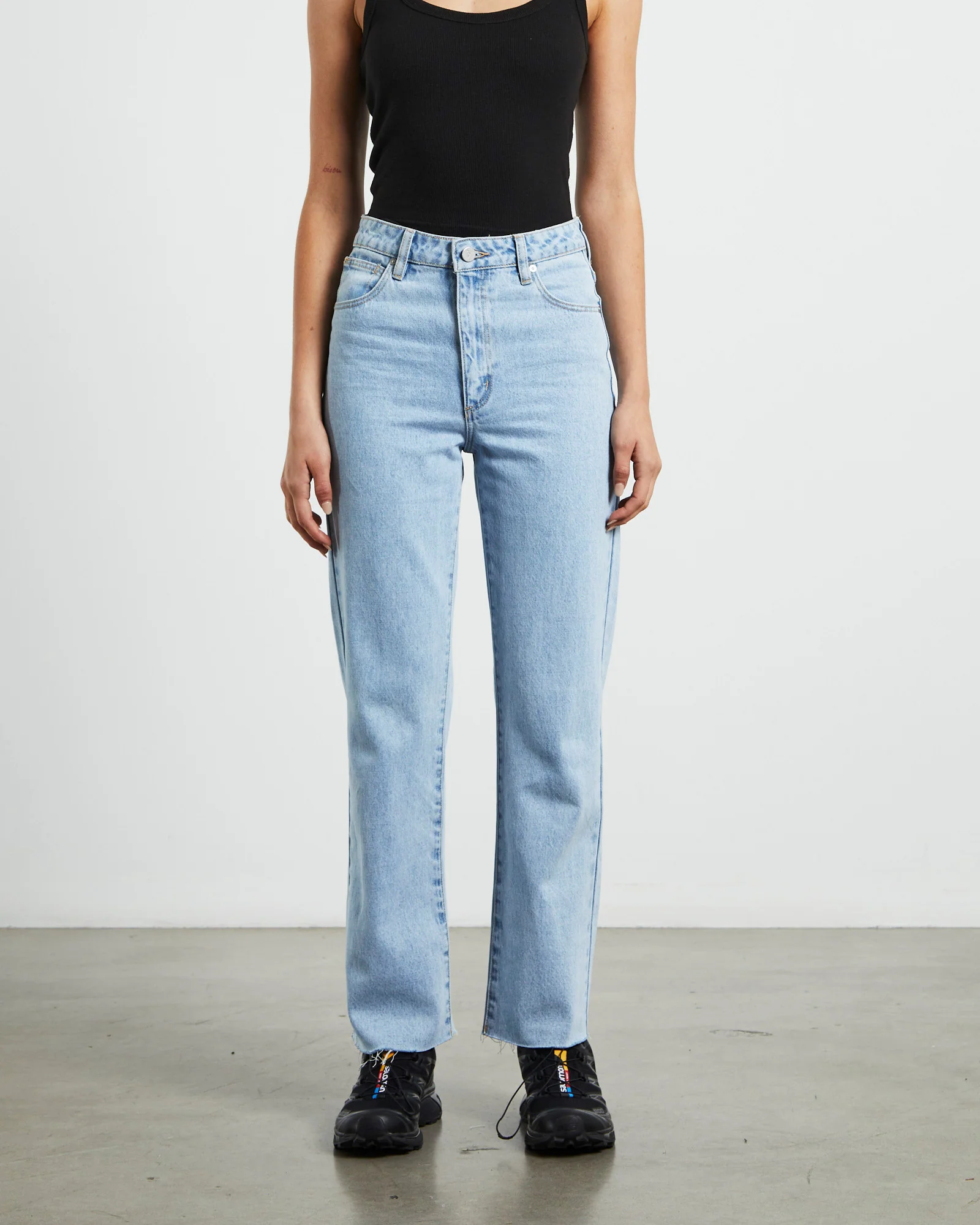 High Straight Petite Denim Jeans Walkaway Blue