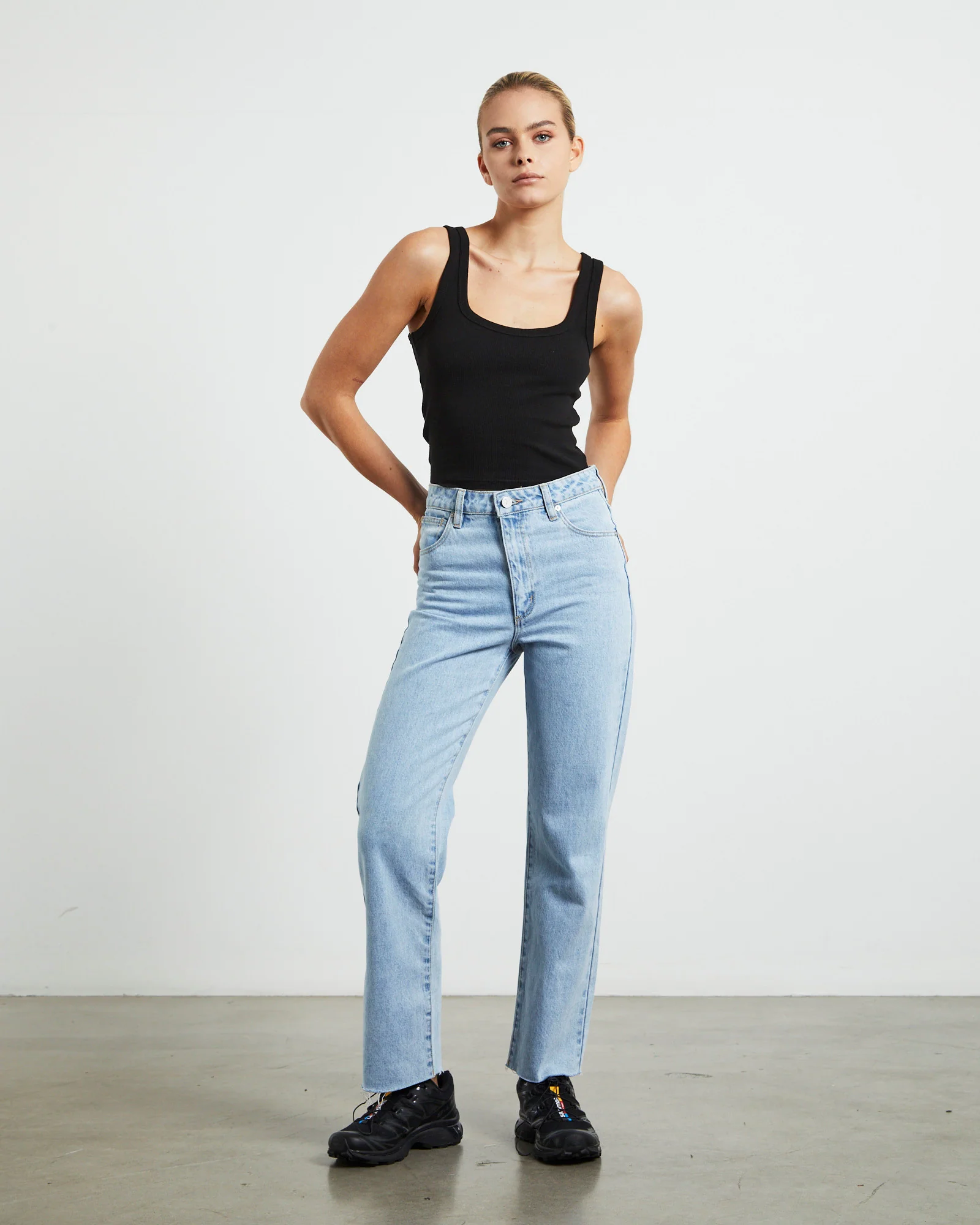 High Straight Petite Denim Jeans Walkaway Blue - Image 4