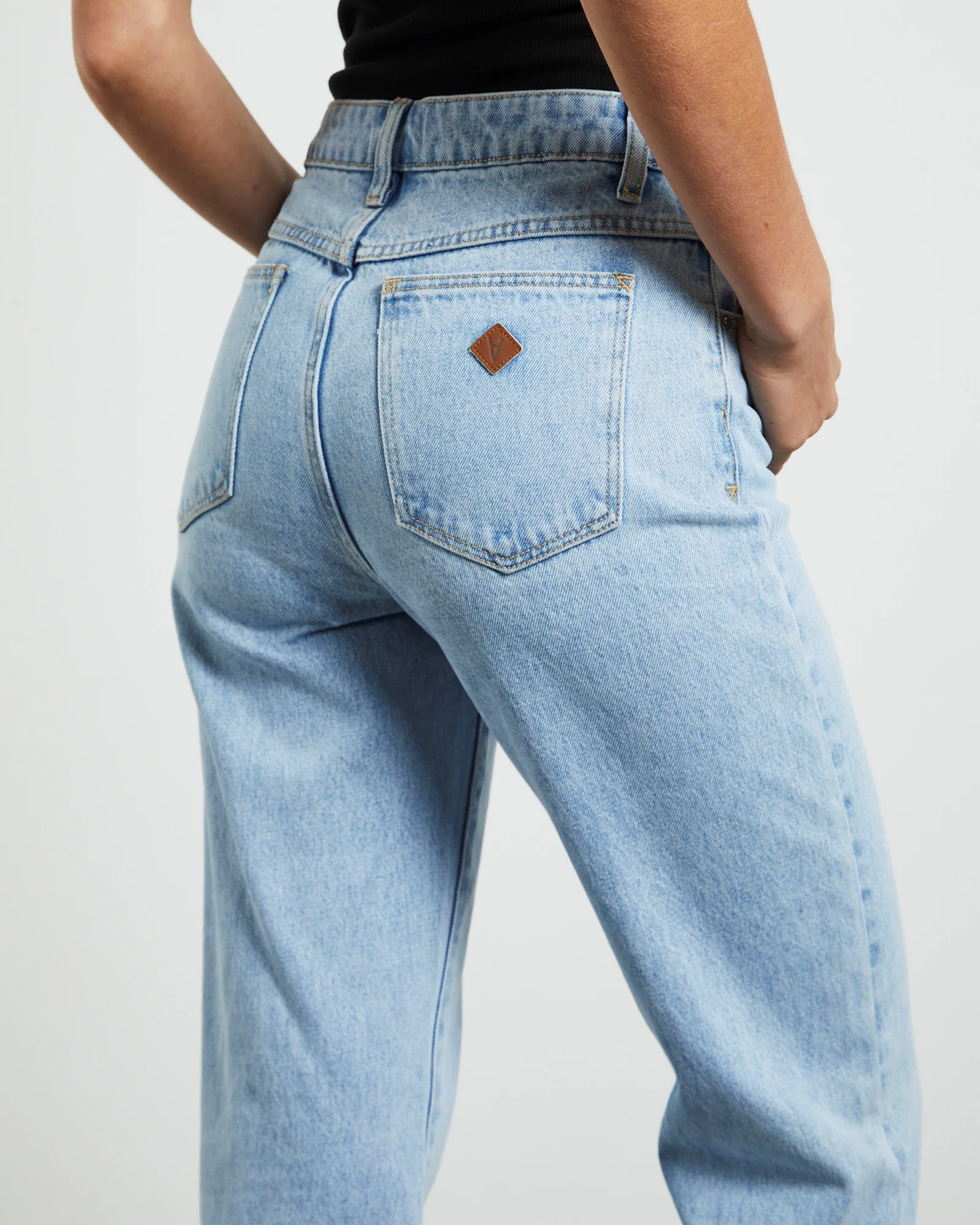 High Straight Petite Denim Jeans Walkaway Blue - Image 5
