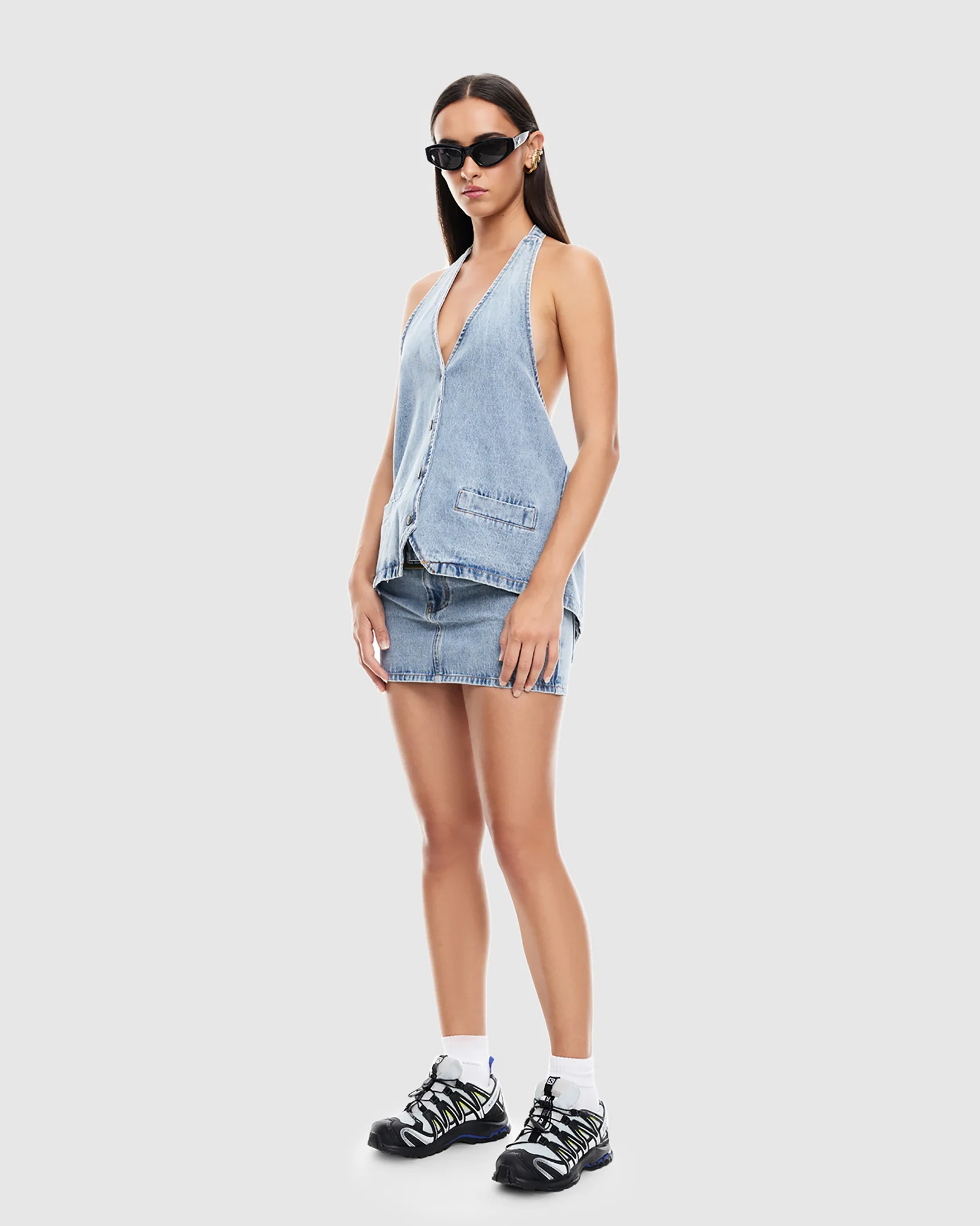 Hills Halter Denim Top