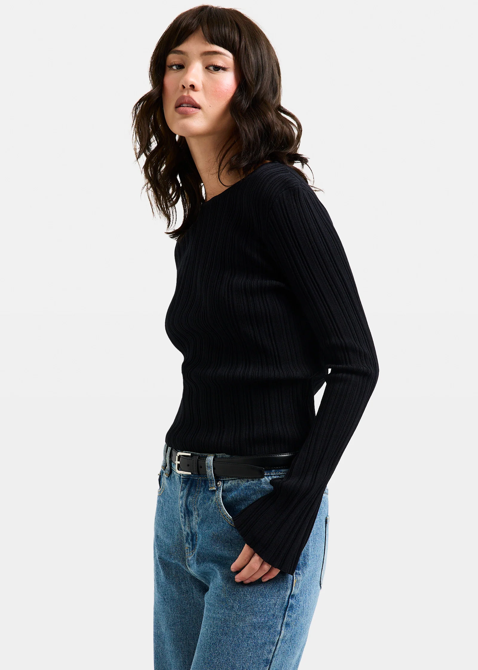 Holland Boat Neck Long Sleeve Knit Top - Image 4
