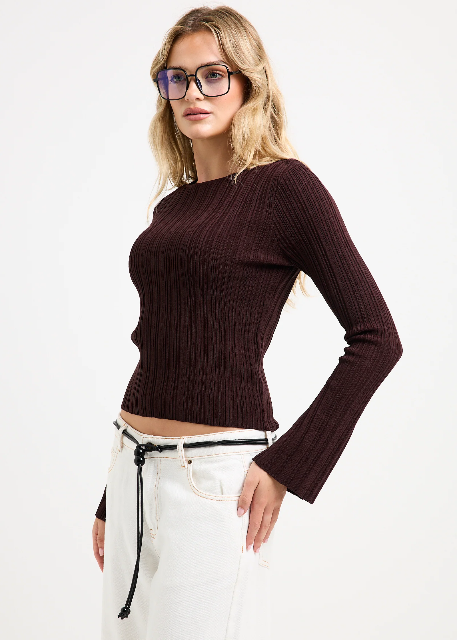 Holland Boat Neck Long Sleeve Knit Top - Image 4