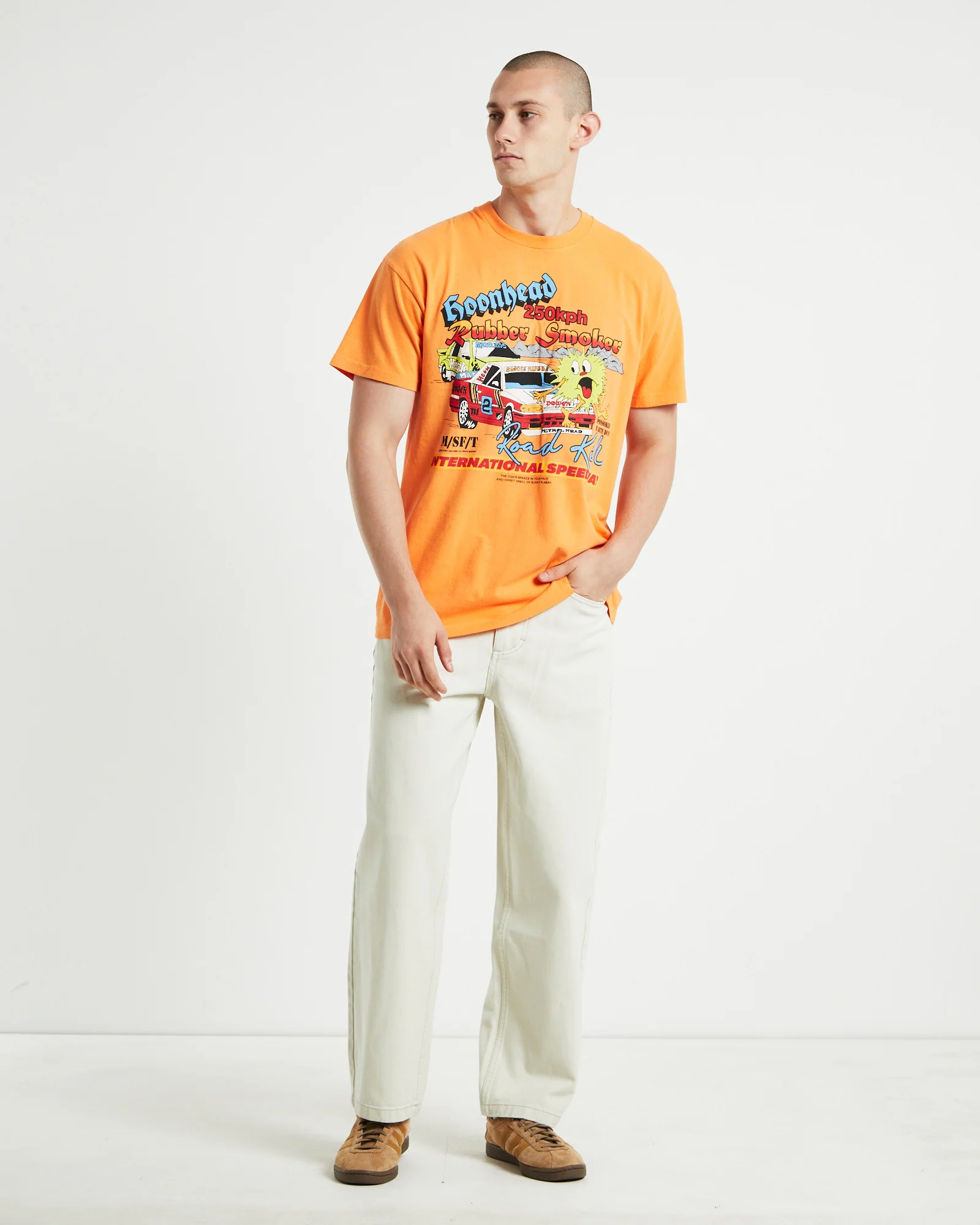 Hoonheads 50-50 AAA Short Sleeve T-shirt Pigment Blazing Orange - Image 3