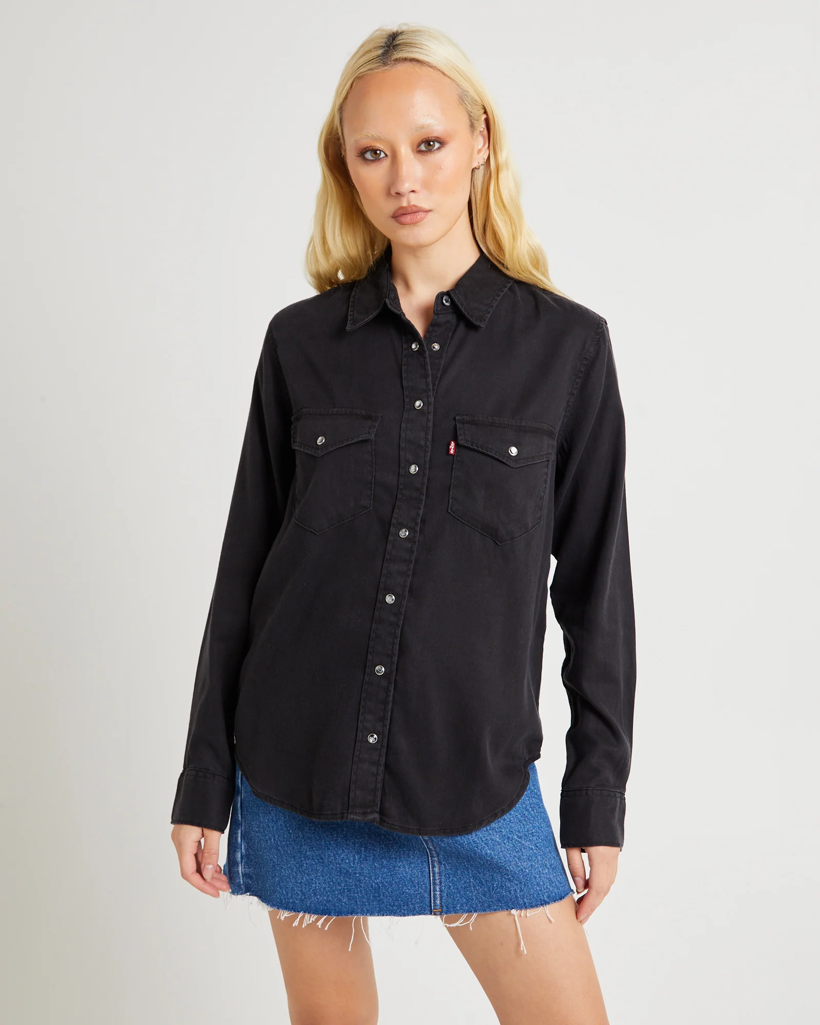 Iconic Western Long Sleeve Denim Shirt - Image 5