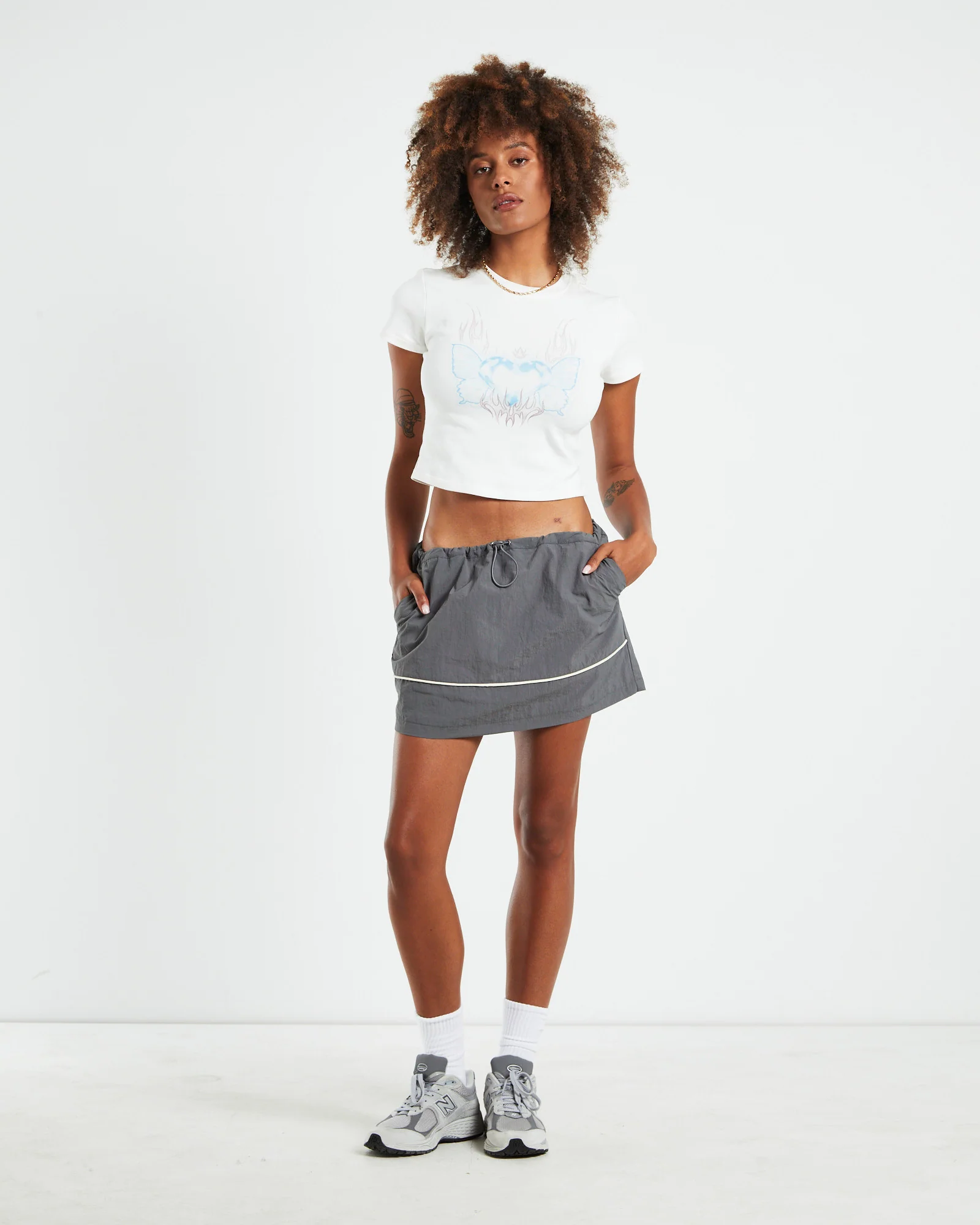 Iggy Parachute Mini Skirt Grey - Image 3