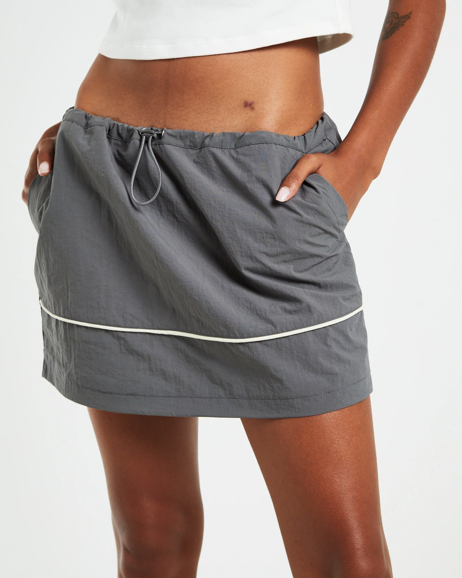 Iggy Parachute Mini Skirt Grey - Image 5