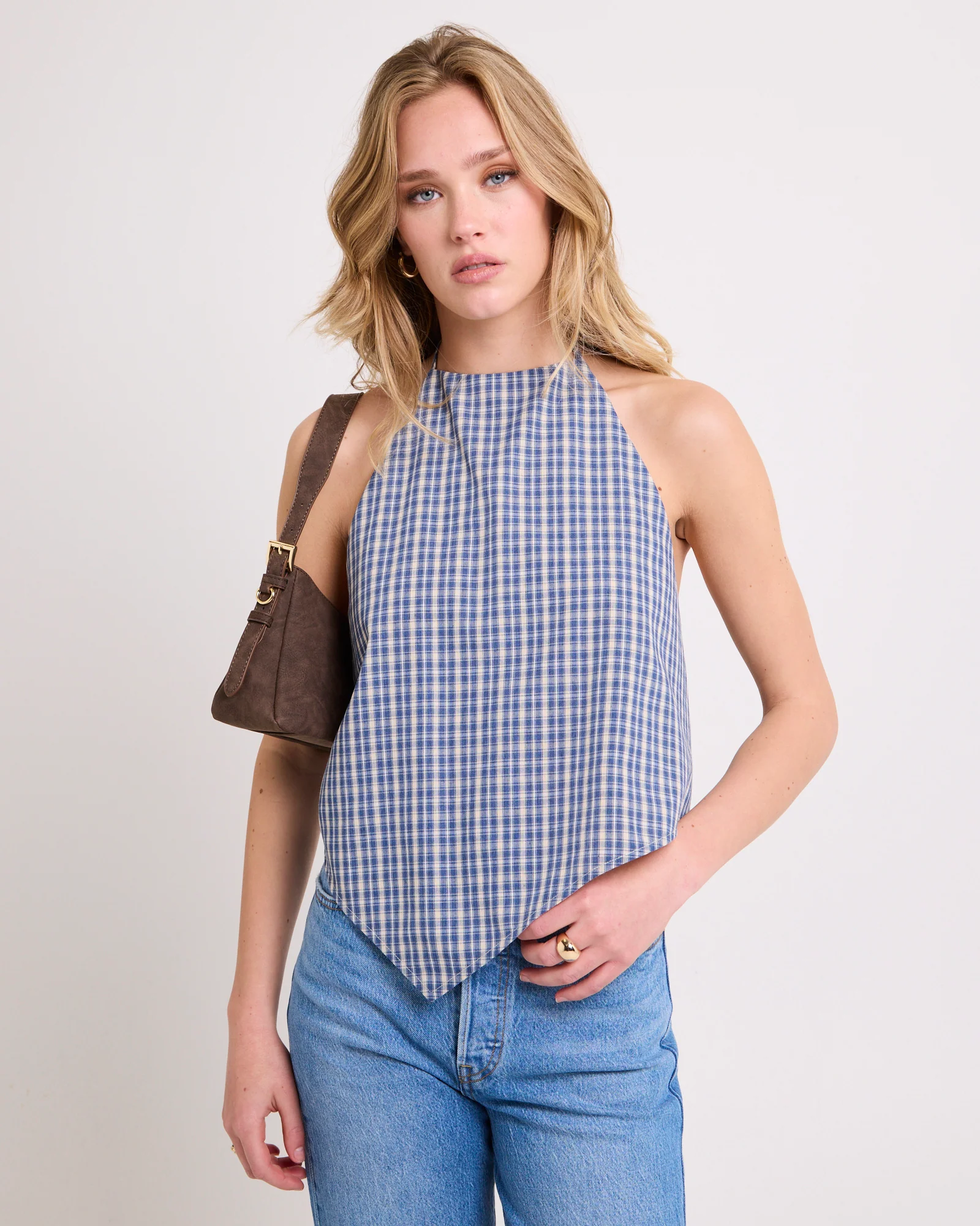 Iluka Check High Neck Top - Image 4