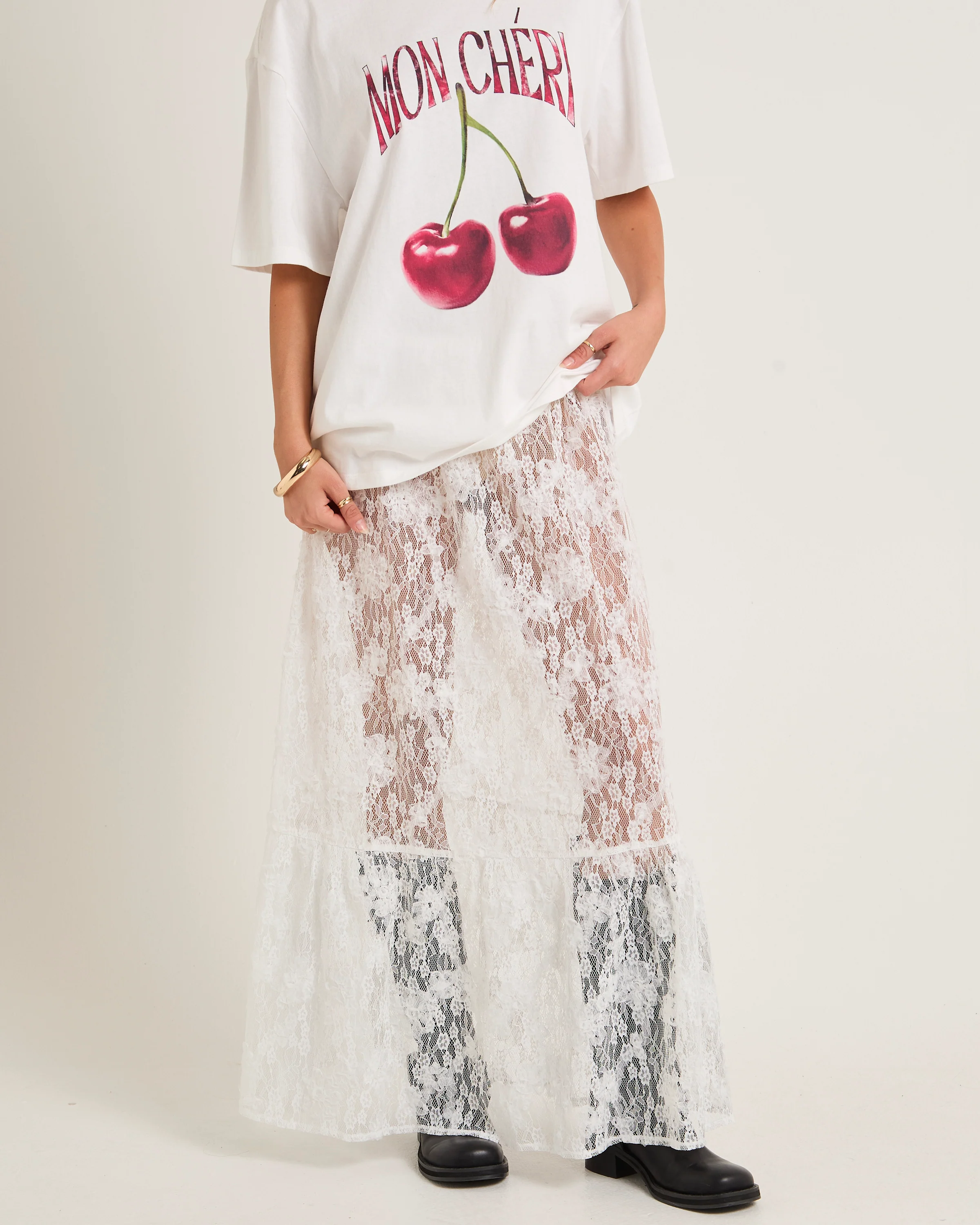 Imani Lace Tiered Maxi Skirt