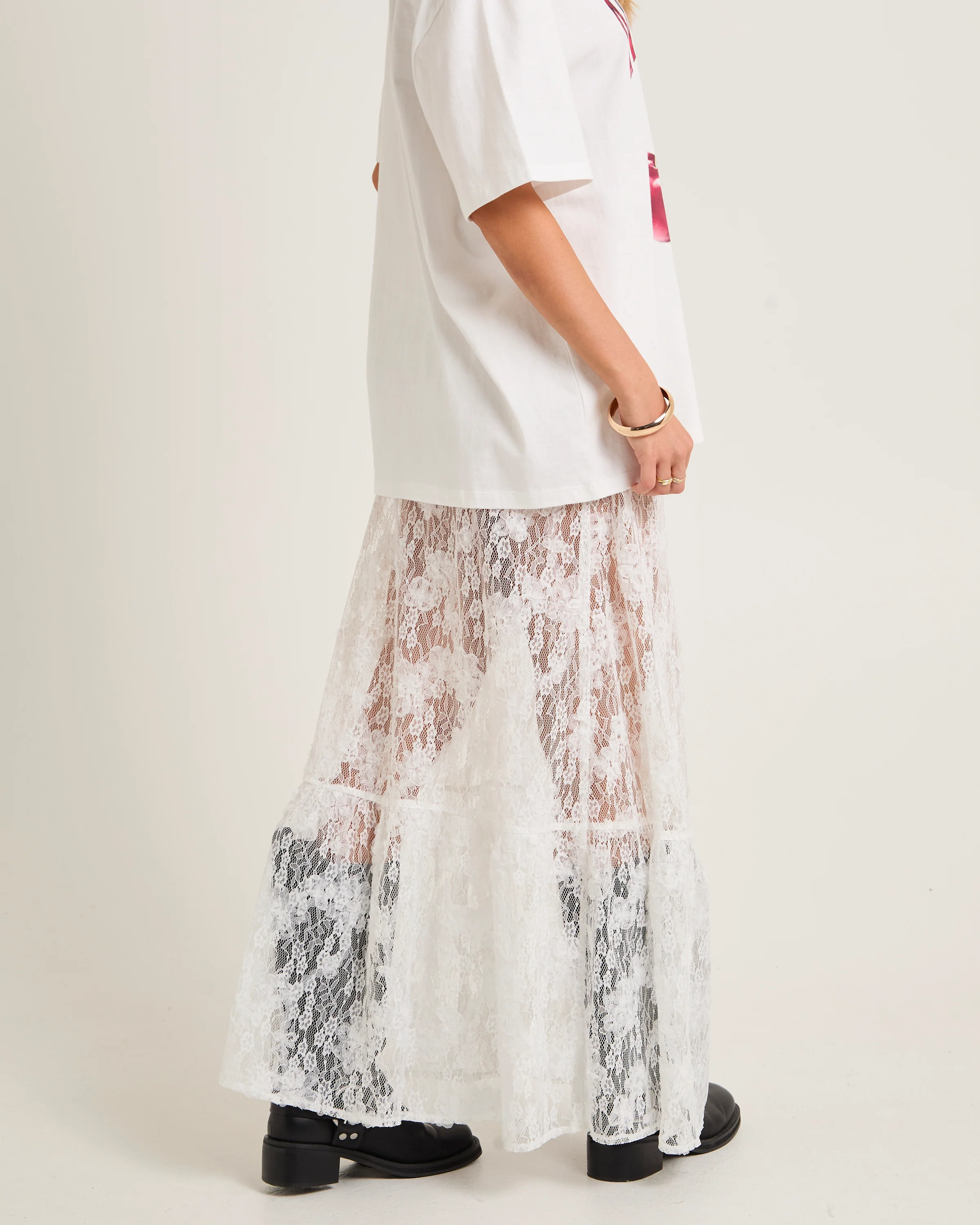 Imani Lace Tiered Maxi Skirt - Image 2