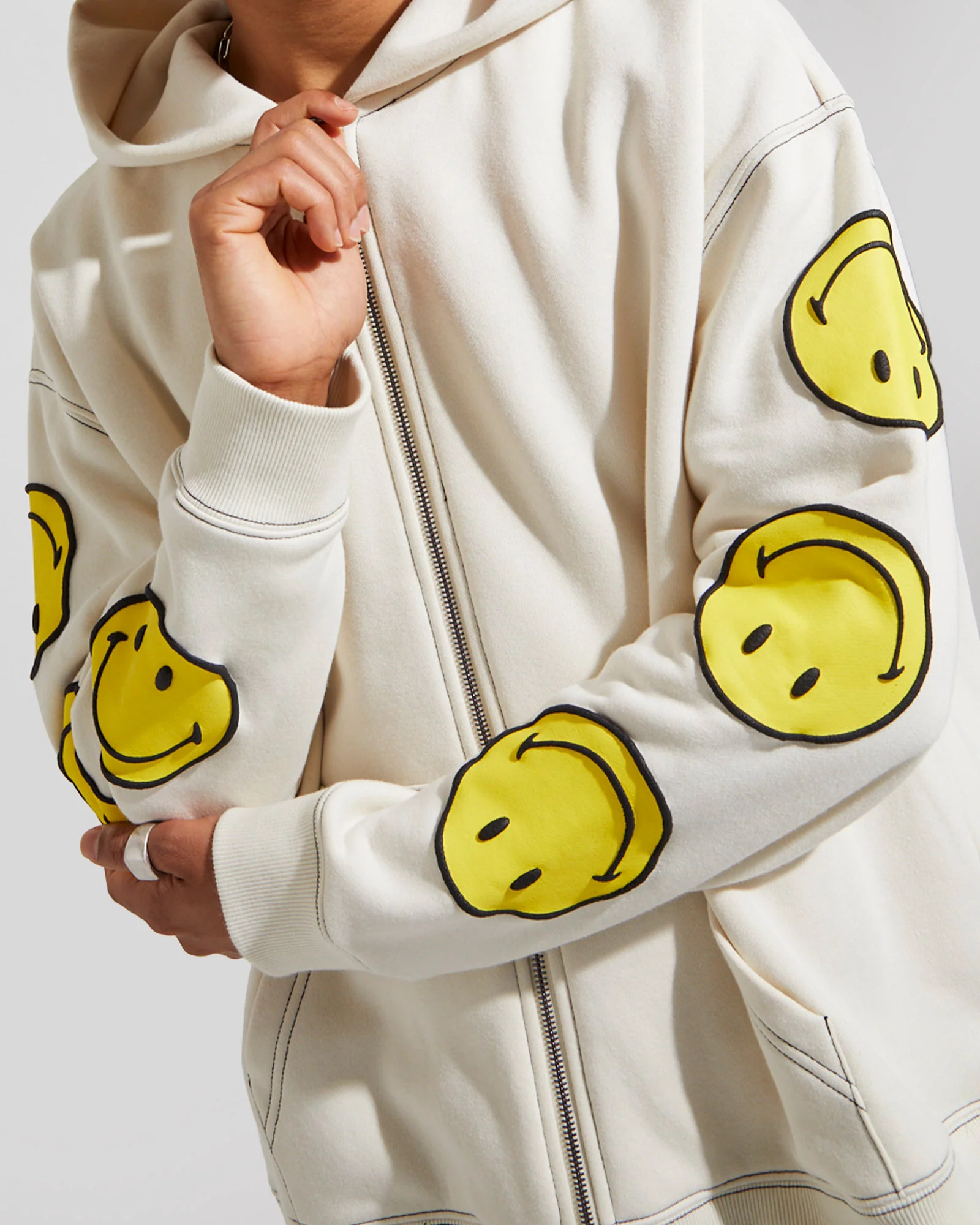 Insight x Smiley Beam Zip Thru Hood - Image 3