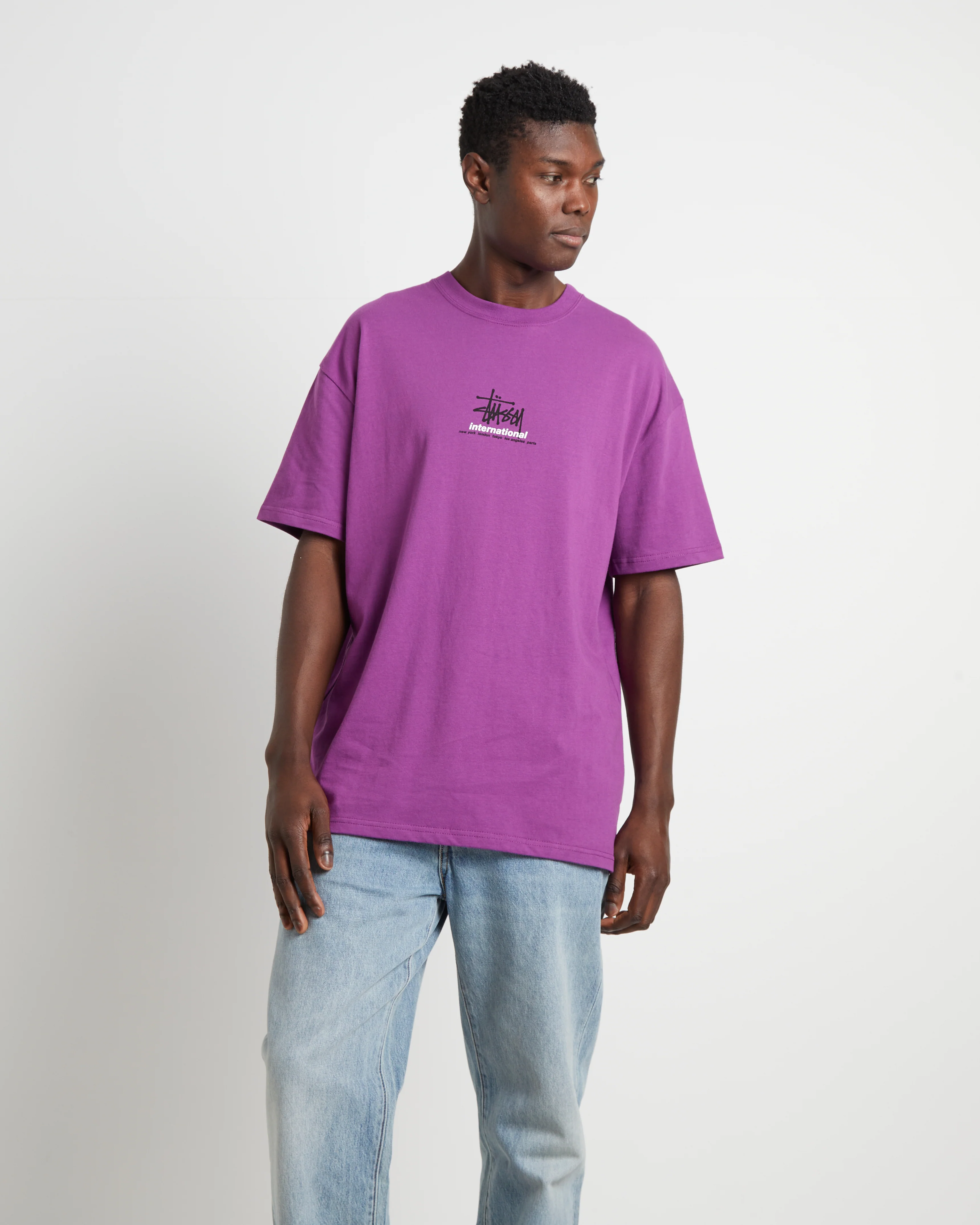 International Heavyweight Short Sleeve T-Shirt in Purple
