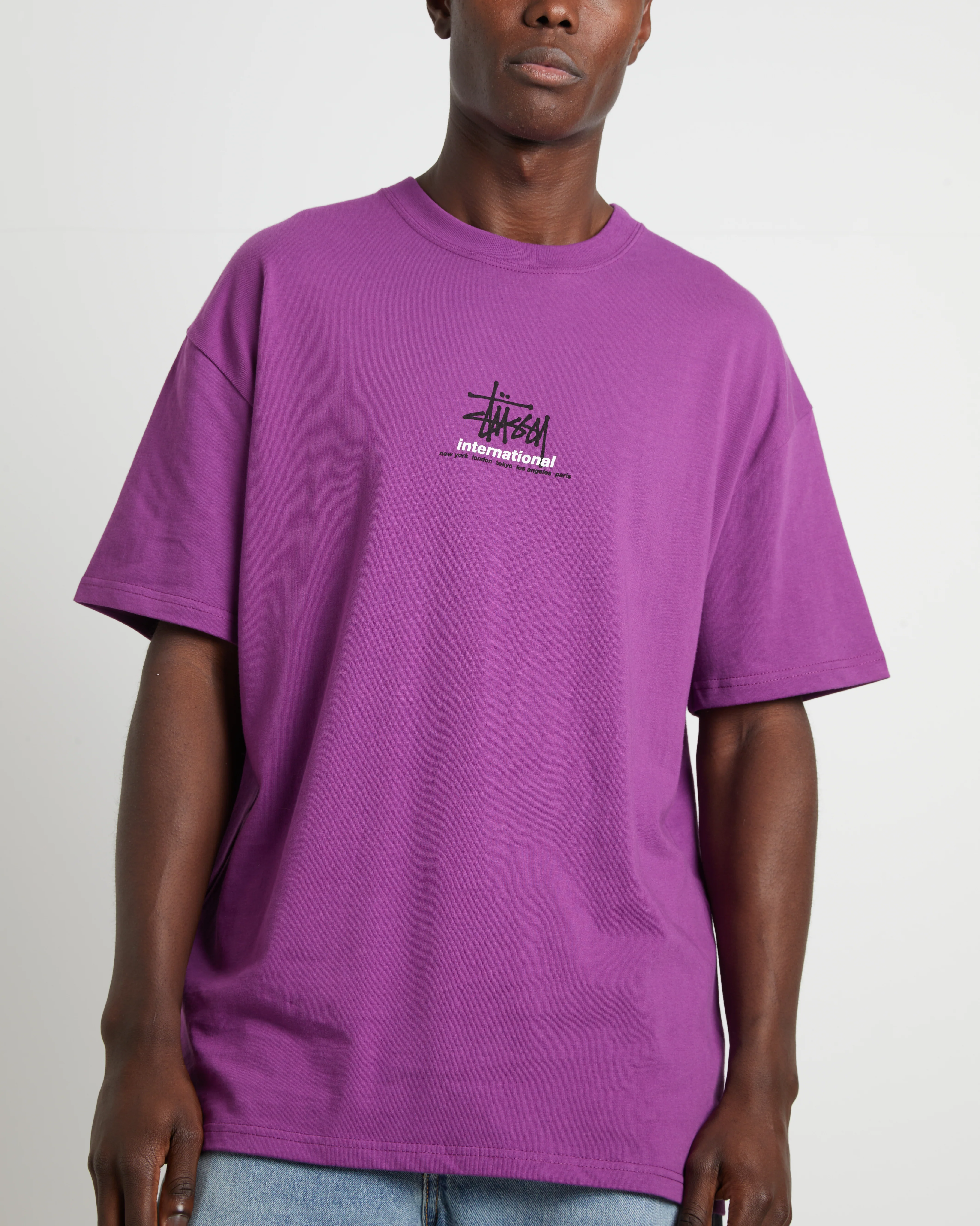 International Heavyweight Short Sleeve T-Shirt in Purple - Image 5