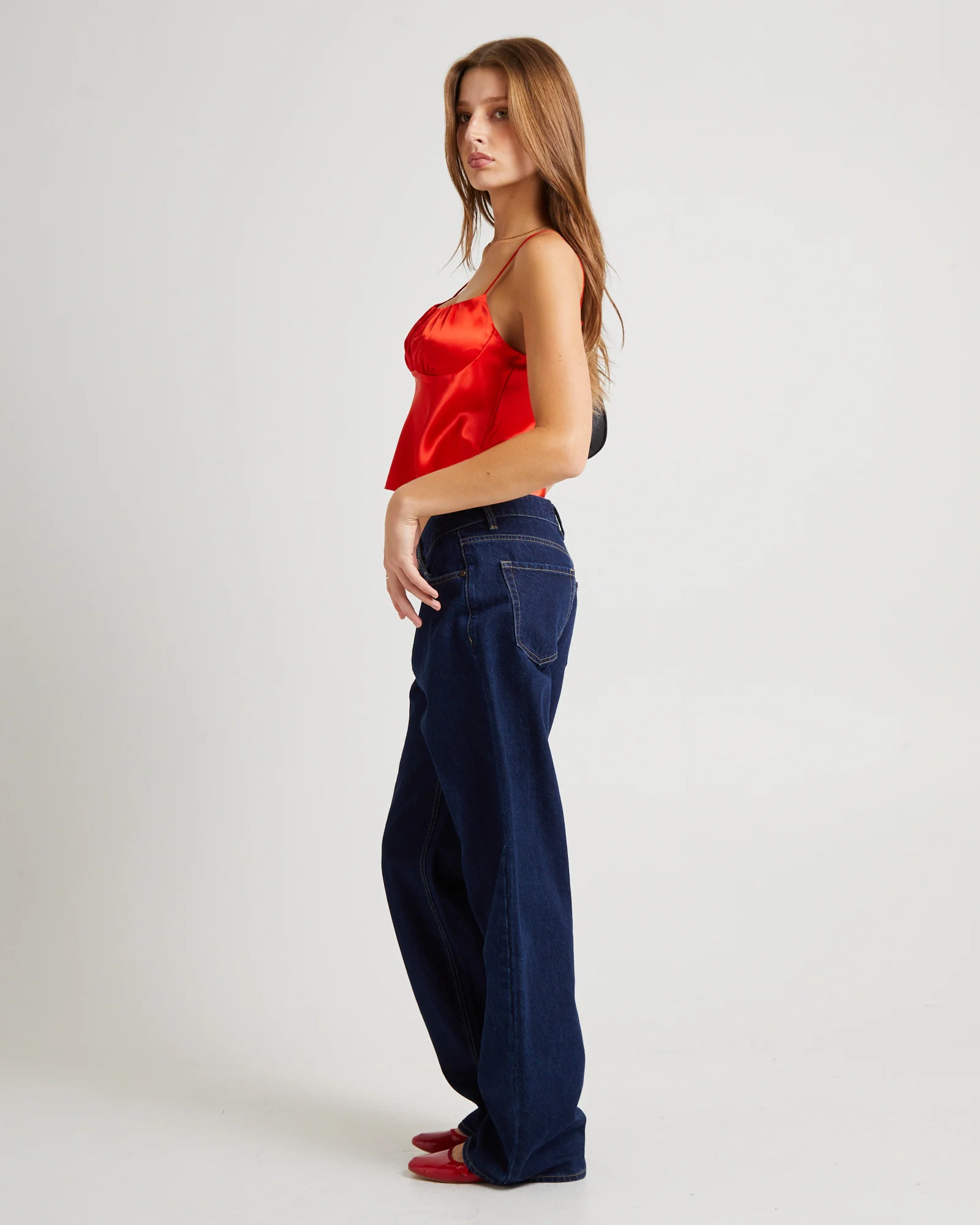 Ivy Ruched Silky Slip Top - Image 4