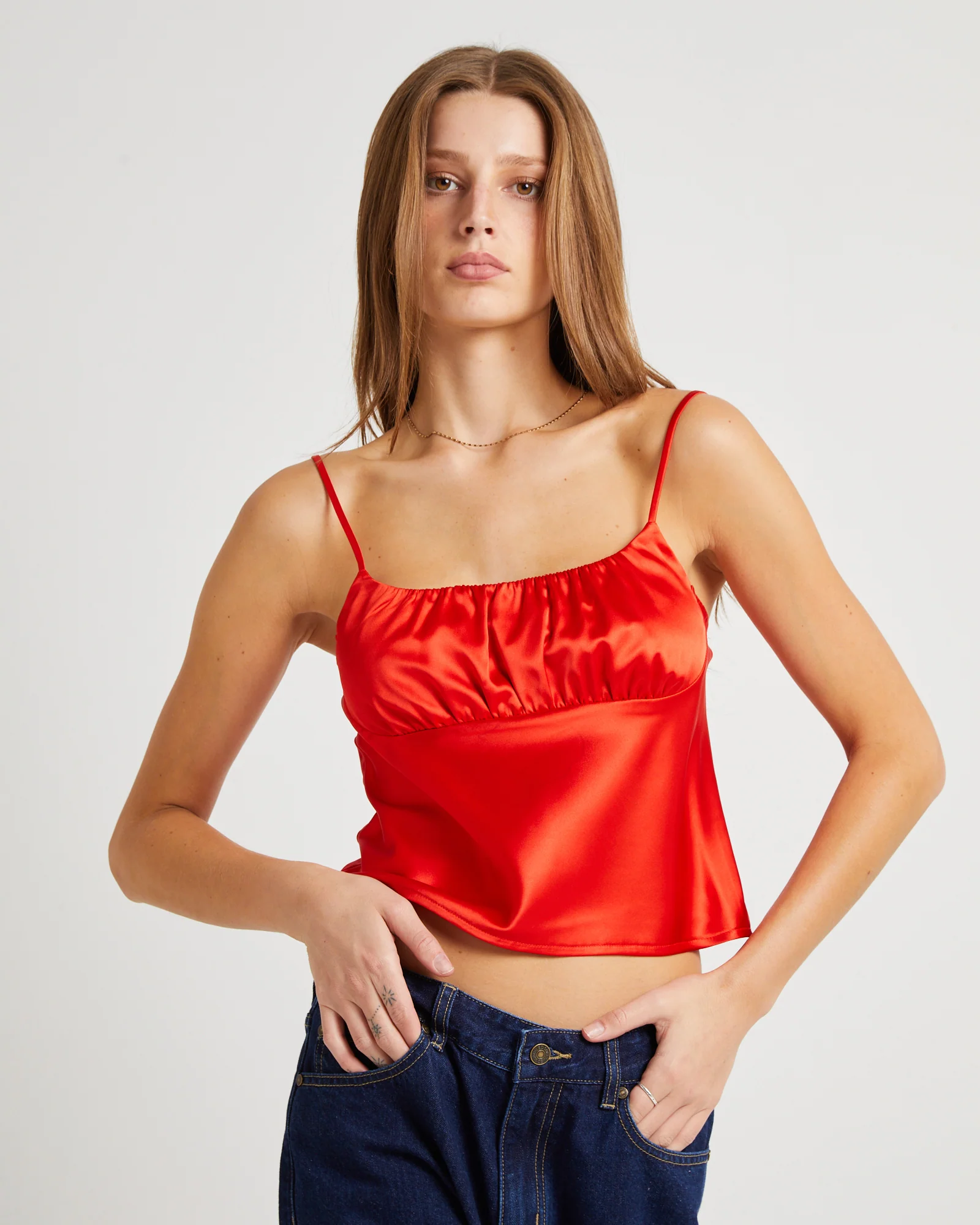 Ivy Ruched Silky Slip Top - Image 5