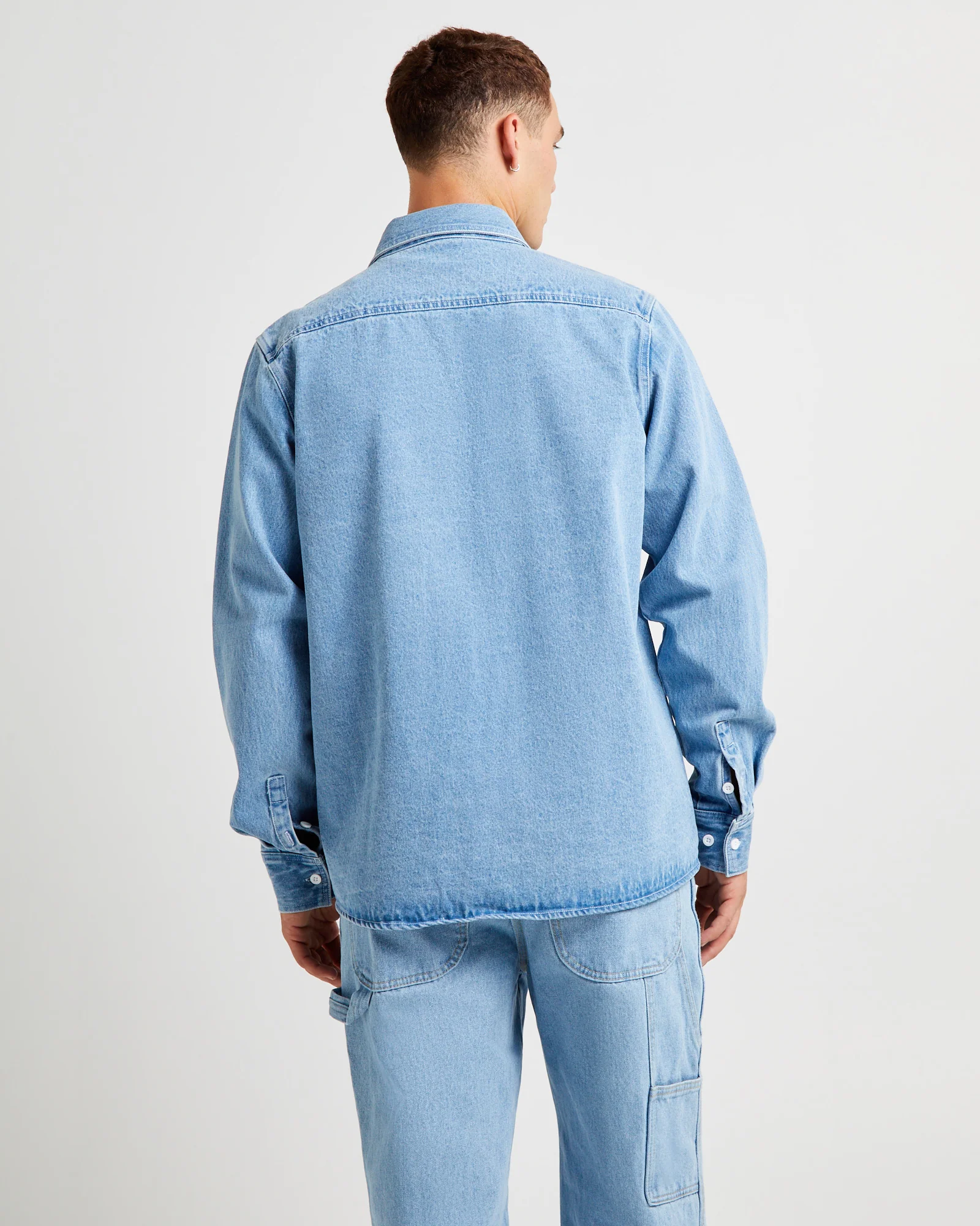 Jacinto Denim Long Sleeve Shirt Stone Wash Light Indigo - Image 2