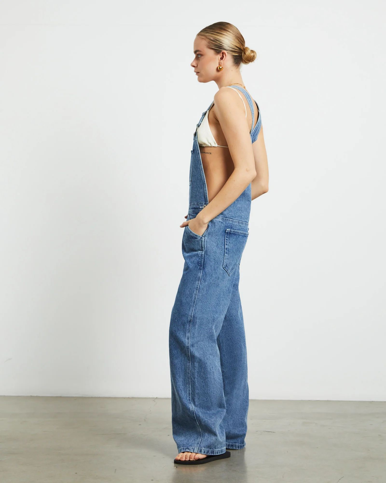 Jadey Denim Relaxed Overalls - Image 2