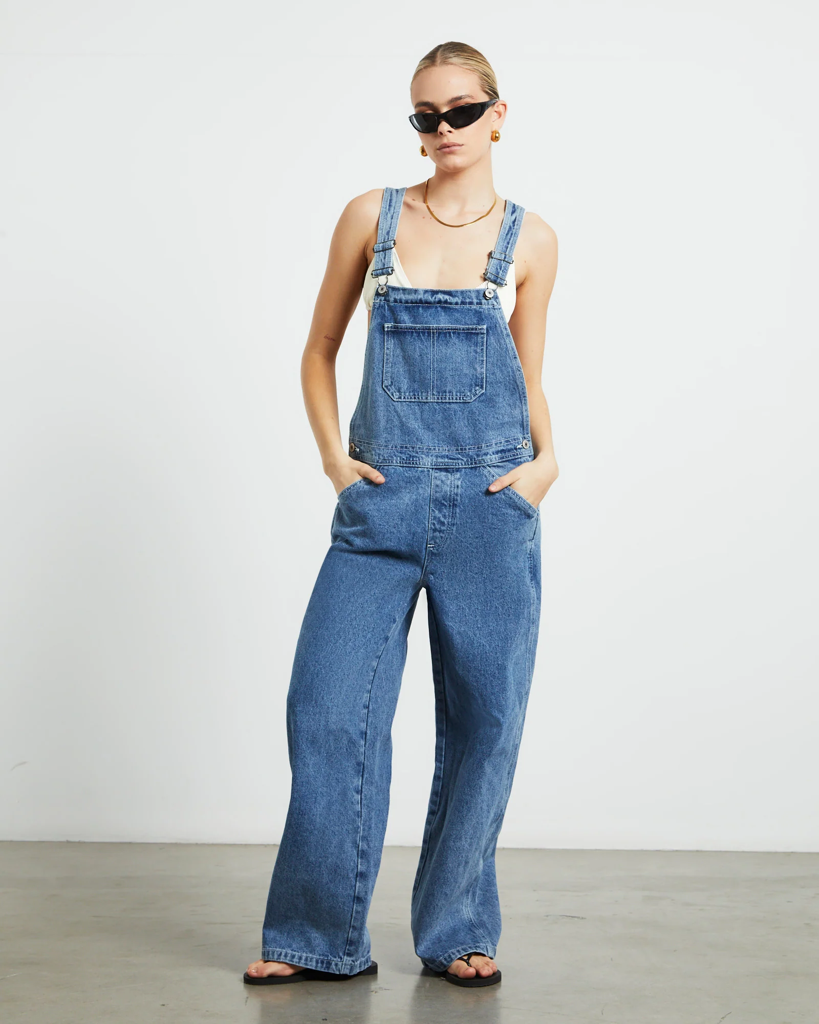 Jadey Denim Relaxed Overalls - Image 4