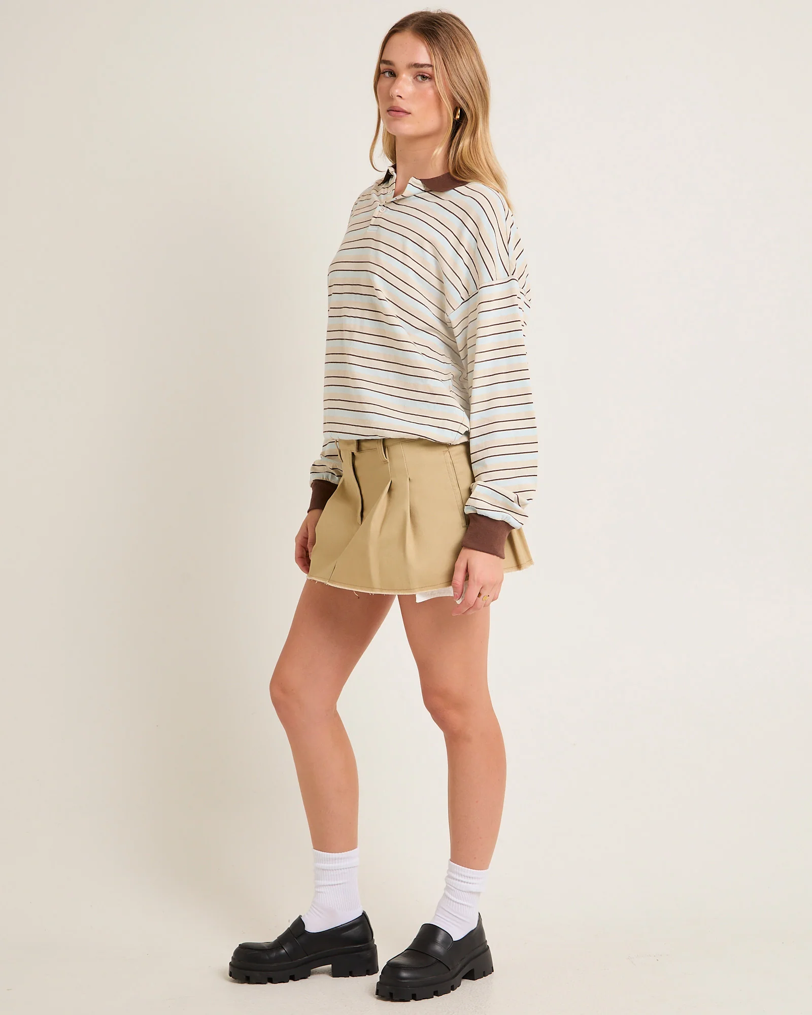 Jase Stripe Long Sleeve Polo Shirt - Image 6