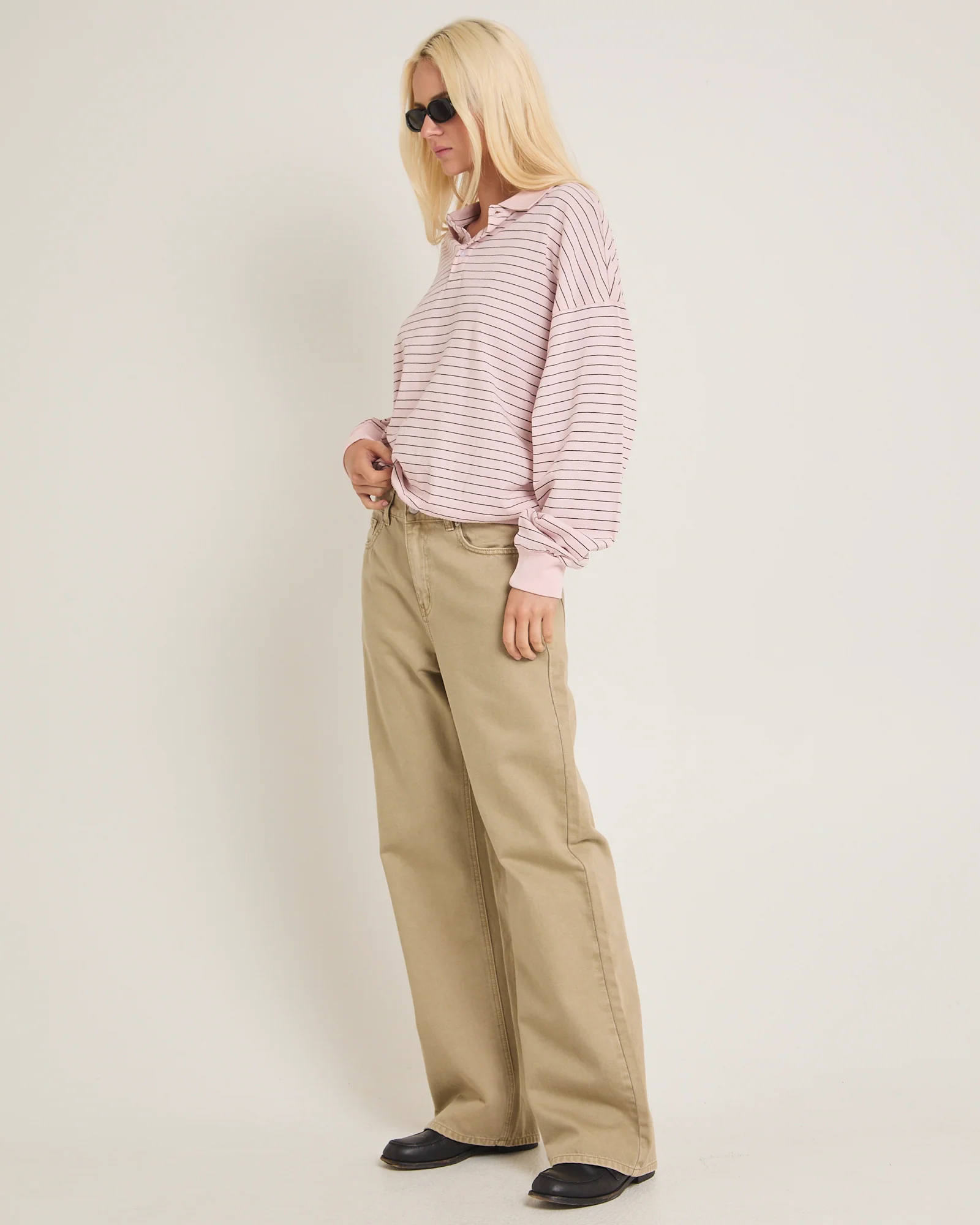 Jase Stripe Long Sleeve Polo Shirt - Image 4