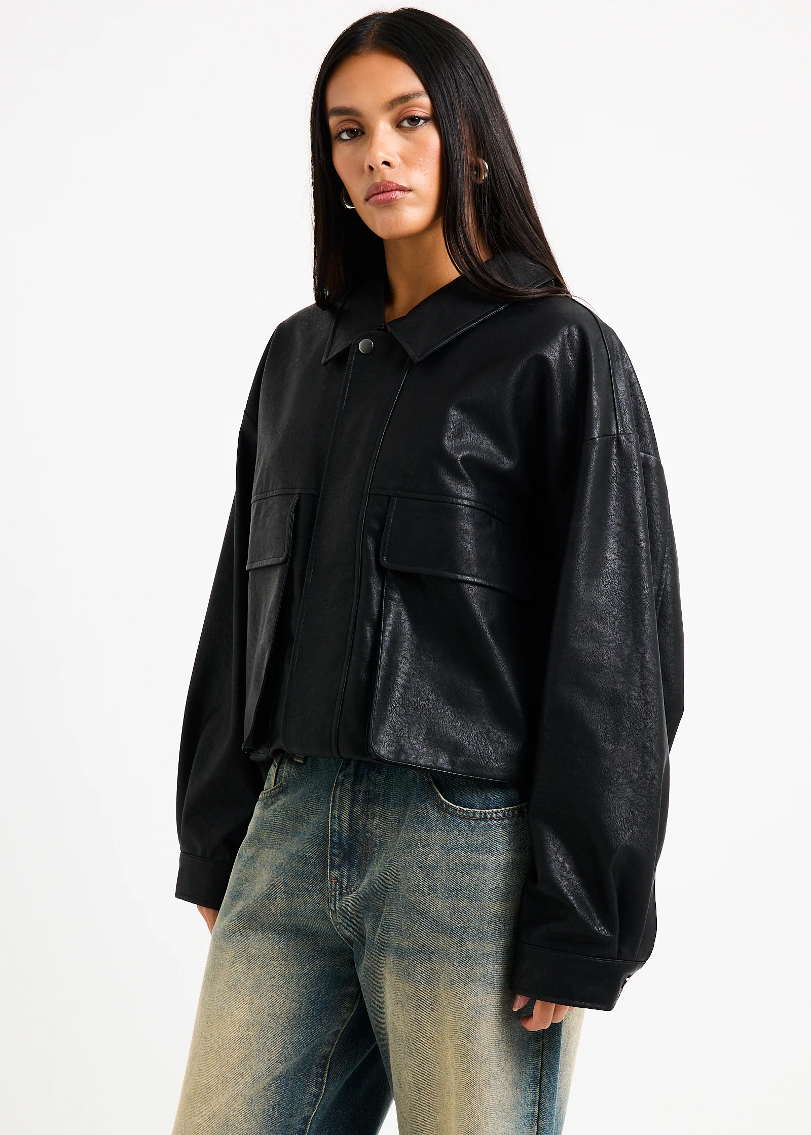 Jen Oversized Patch Pocket Jacket - Image 3