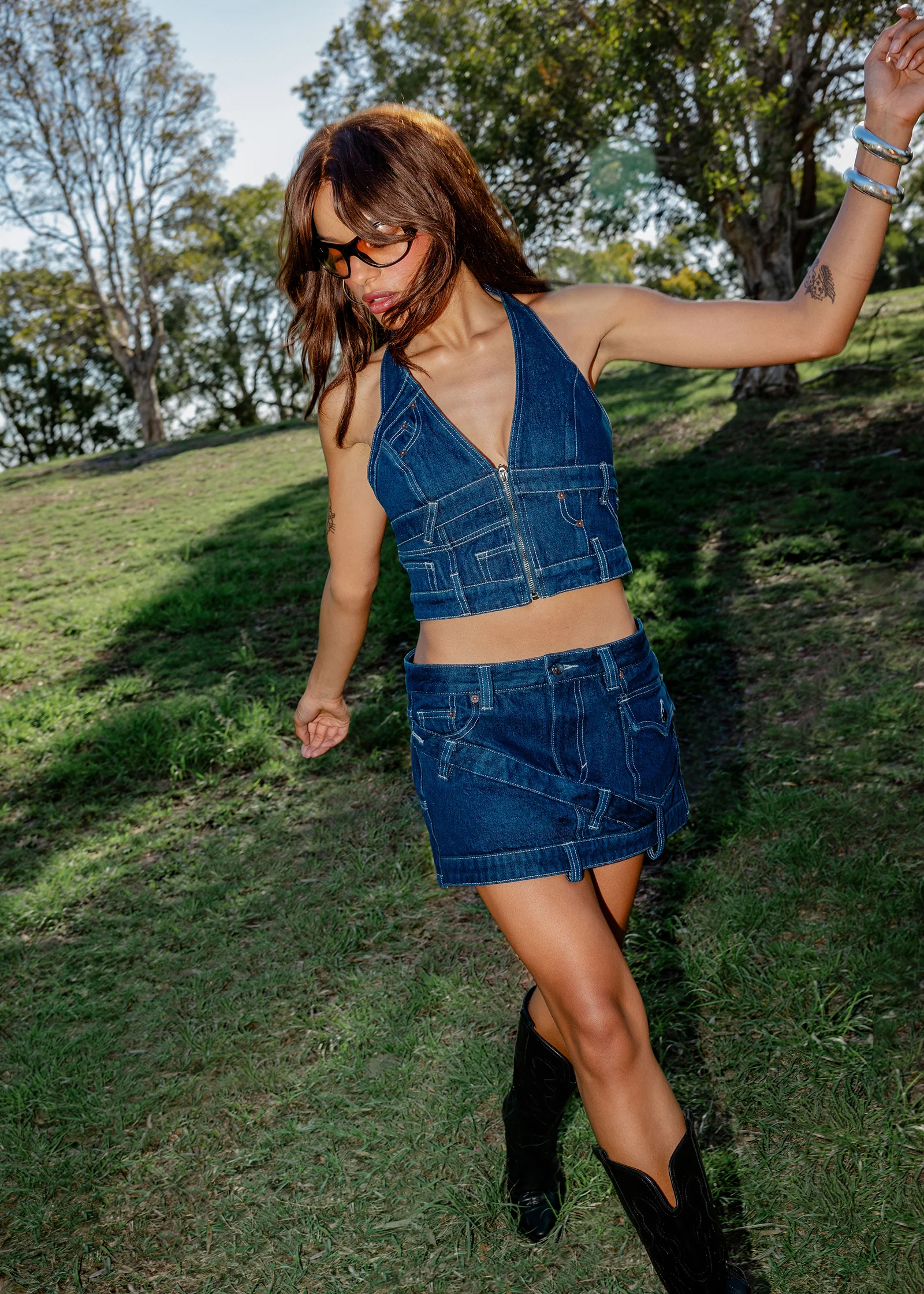 Jigsaw Denim Halter Top