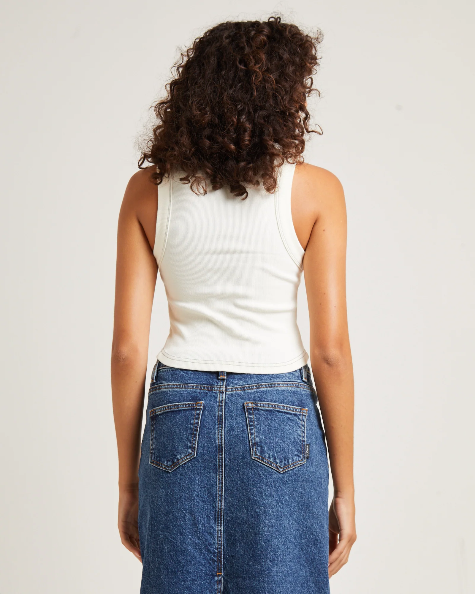 Jonesy Recut Singlet in Coconut - Image 2