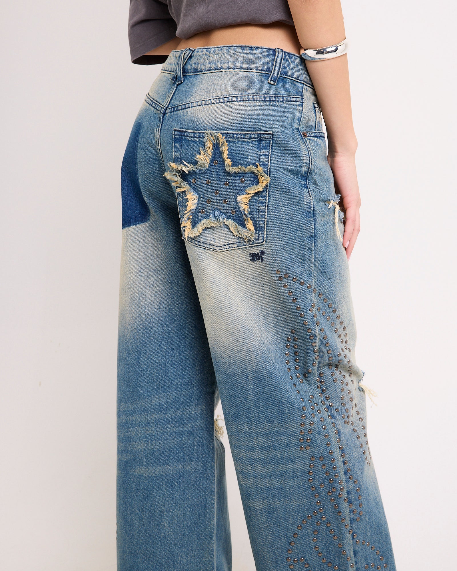 Jumbo Tribal Denim Jeans - Image 2