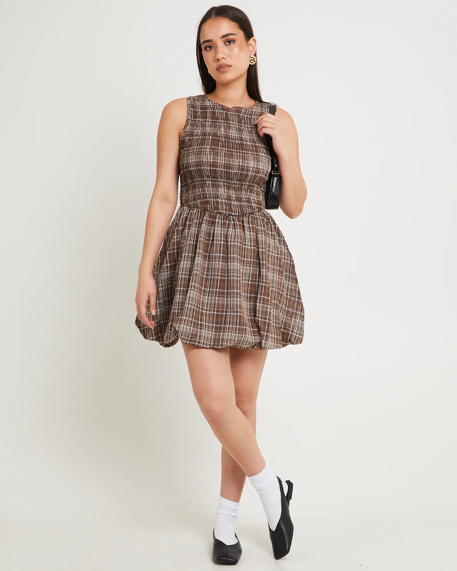 Juno Check Mini Dress - Image 2