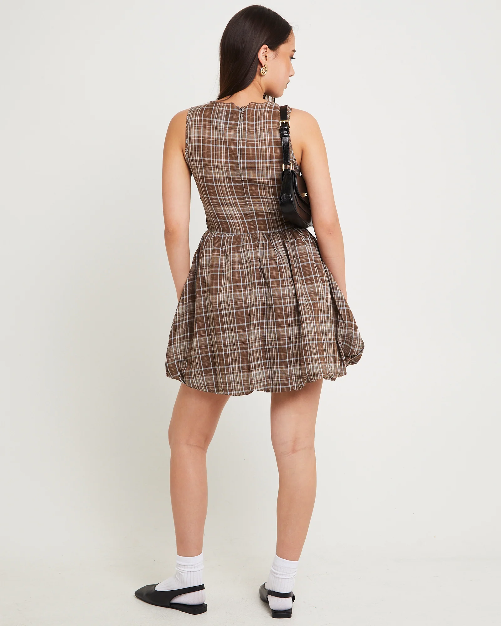 Juno Check Mini Dress - Image 3