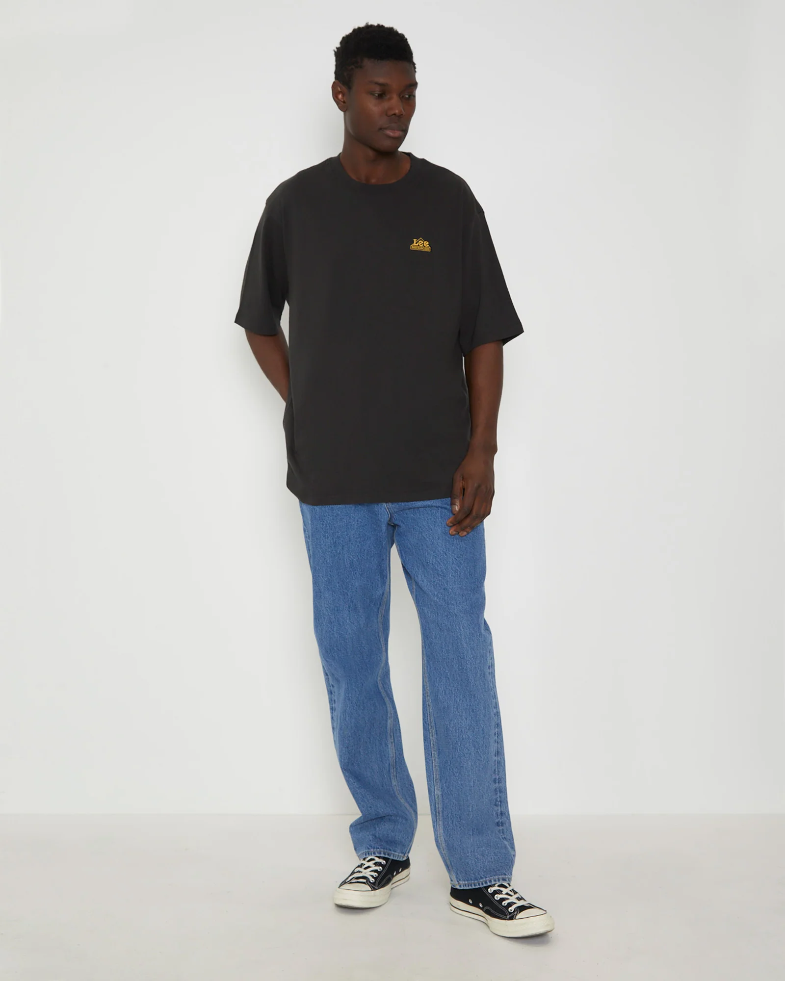 Kansas Baggy Short Sleeve T-Shirt in Worn Black - Image 3