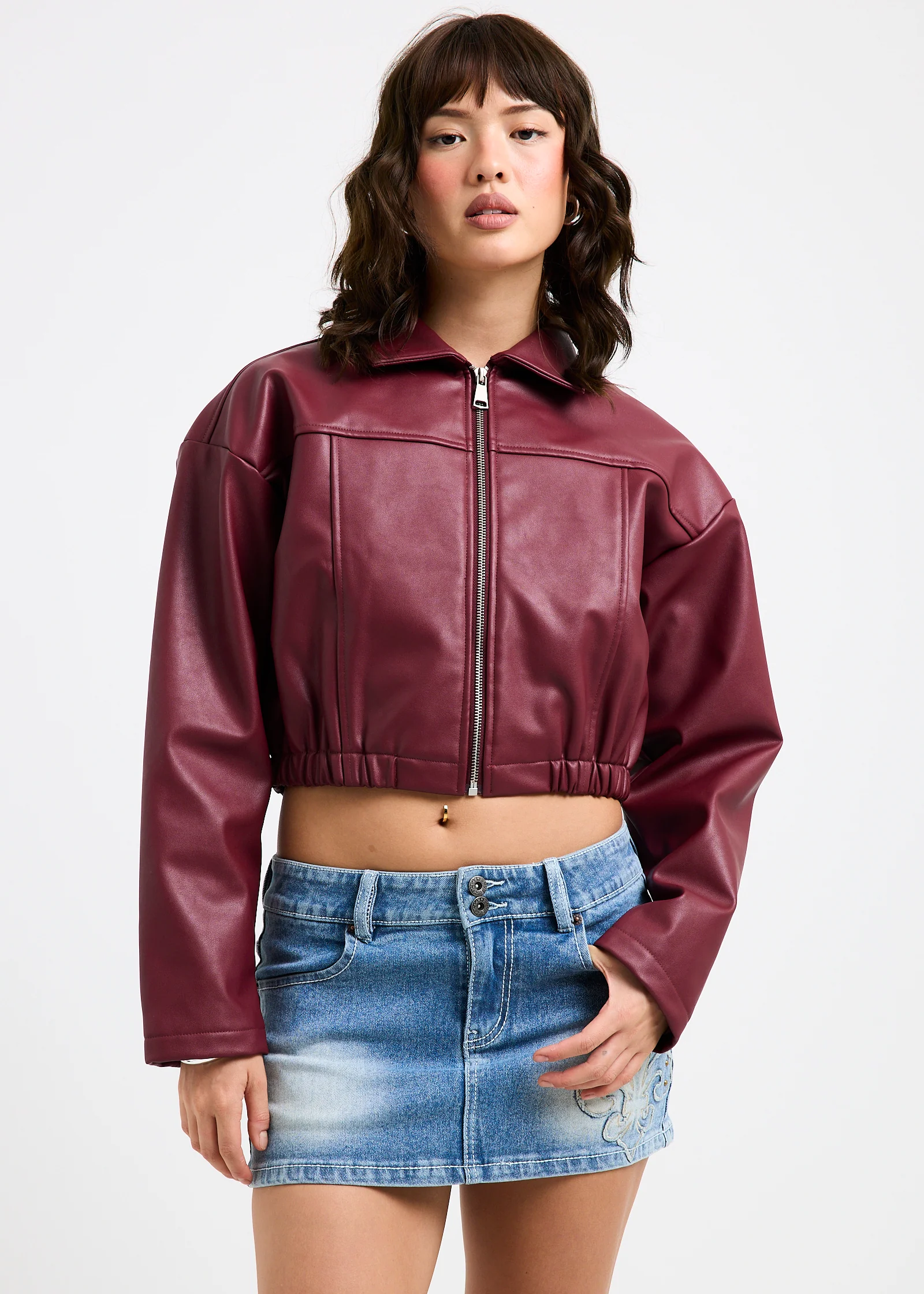 Katana Crop Biker Jacket - Image 3