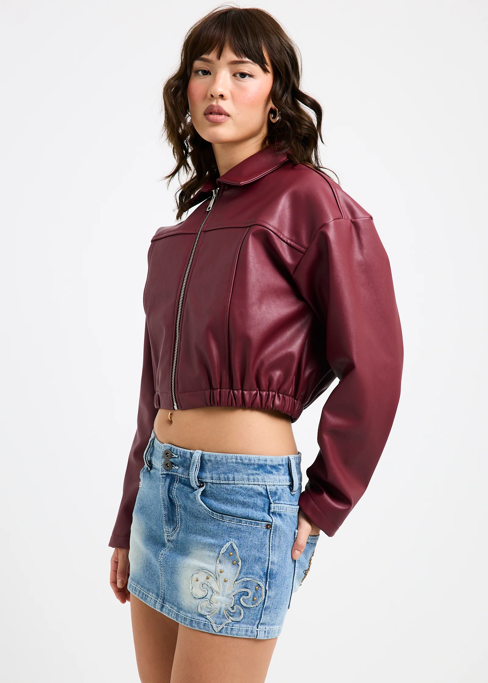 Katana Crop Biker Jacket - Image 4